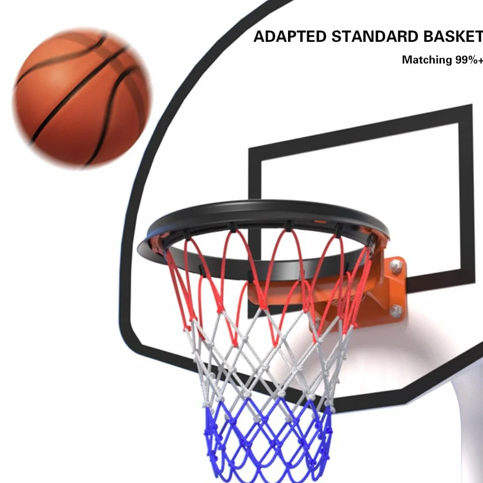 Filet de basket-ball portable amovible, système d'installation facile pour cerceaux sans monture