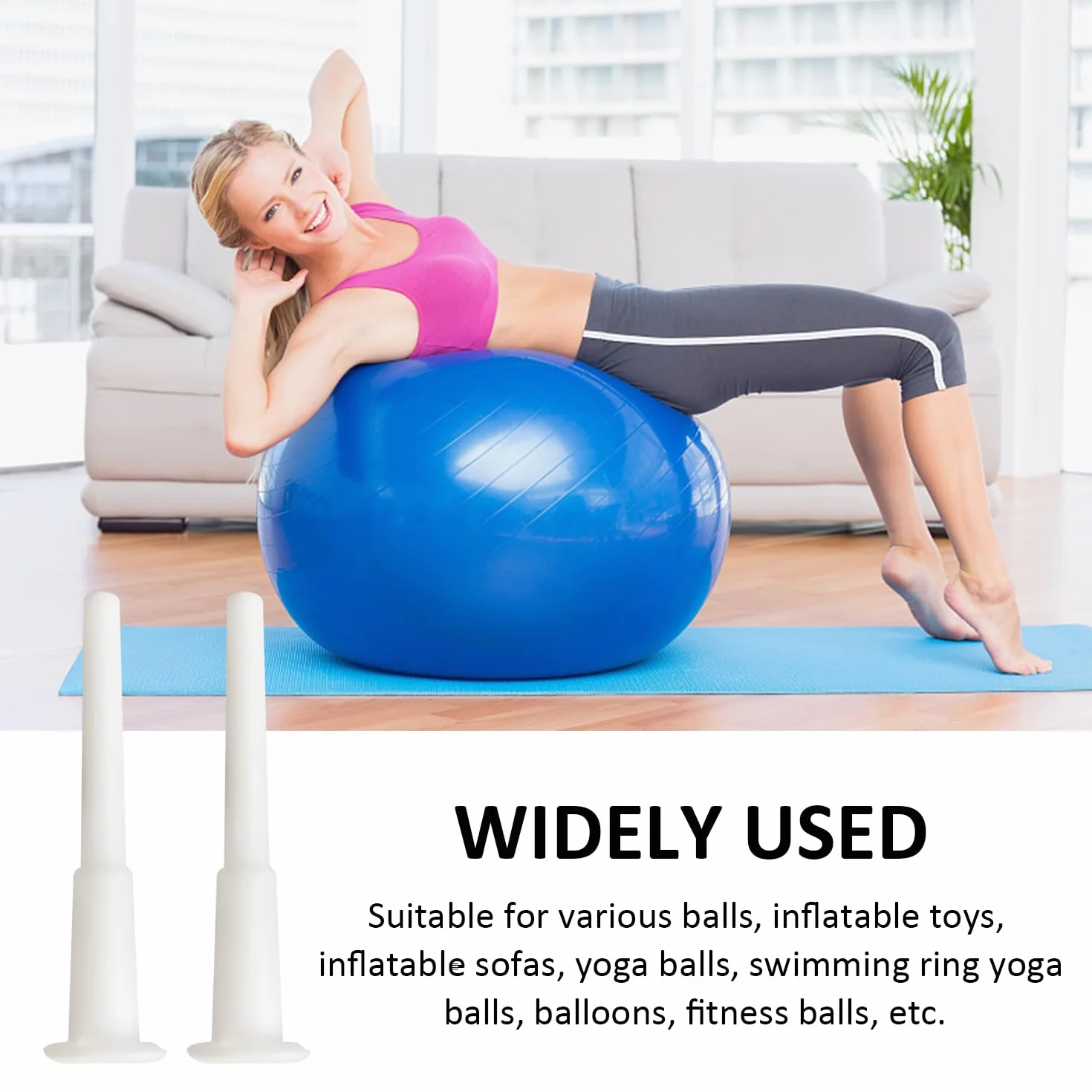 Lot de 10 bouchons d'air de gymnastique, yoga, fitness, hockey - Blanc