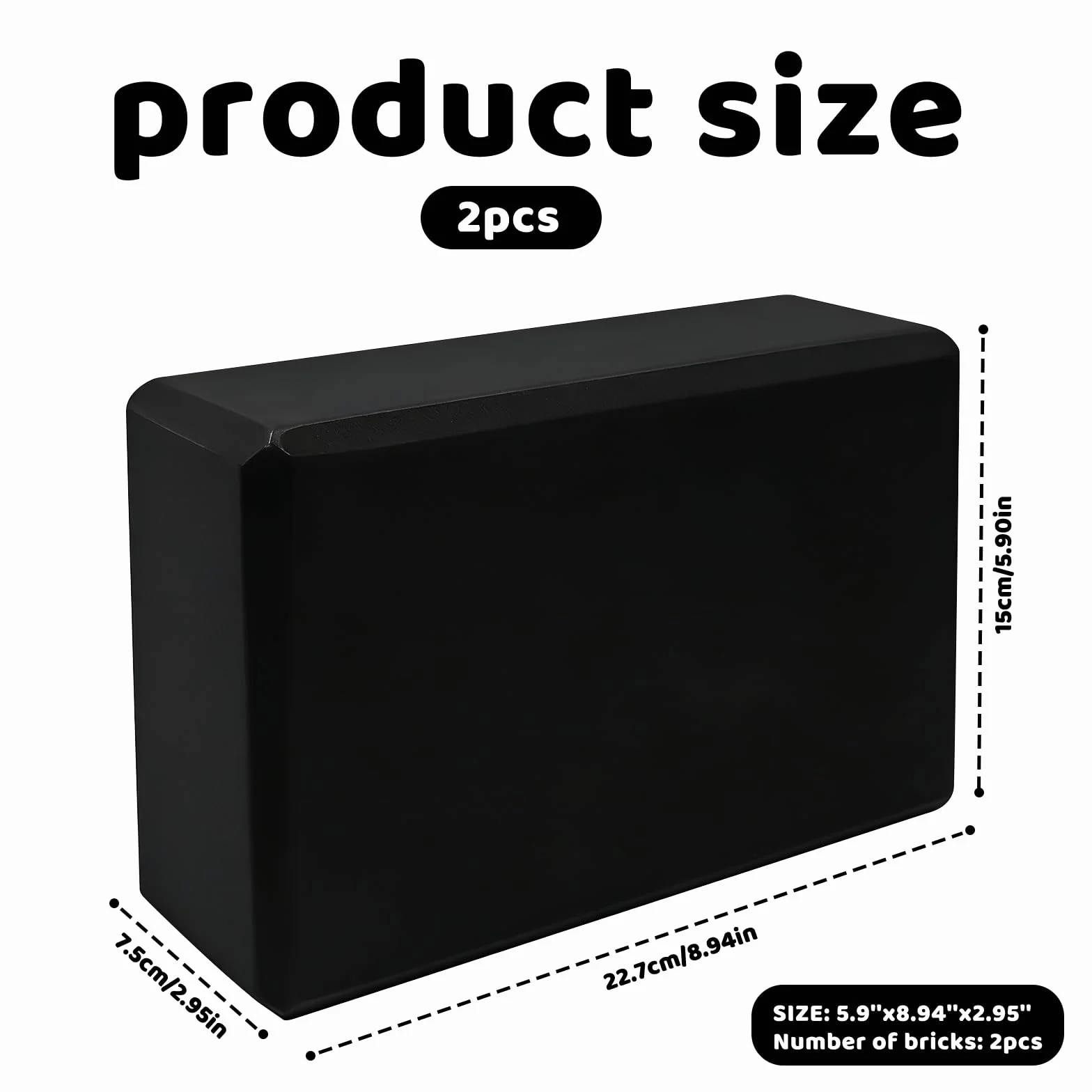 Blocs de yoga en mousse EVA haute densité antidérapants légers Lot de 2 pour Pilates, méditation et étirements