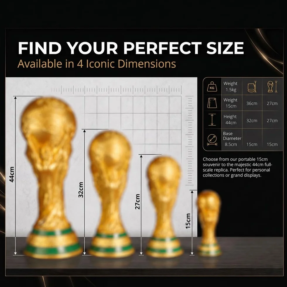 Réplique de Trophée Coupe du Monde de Football, Style Coupe Hercules, Prix Champion en Résine, Souvenir de Collection pour Fans, Bureau Bar Vitrine