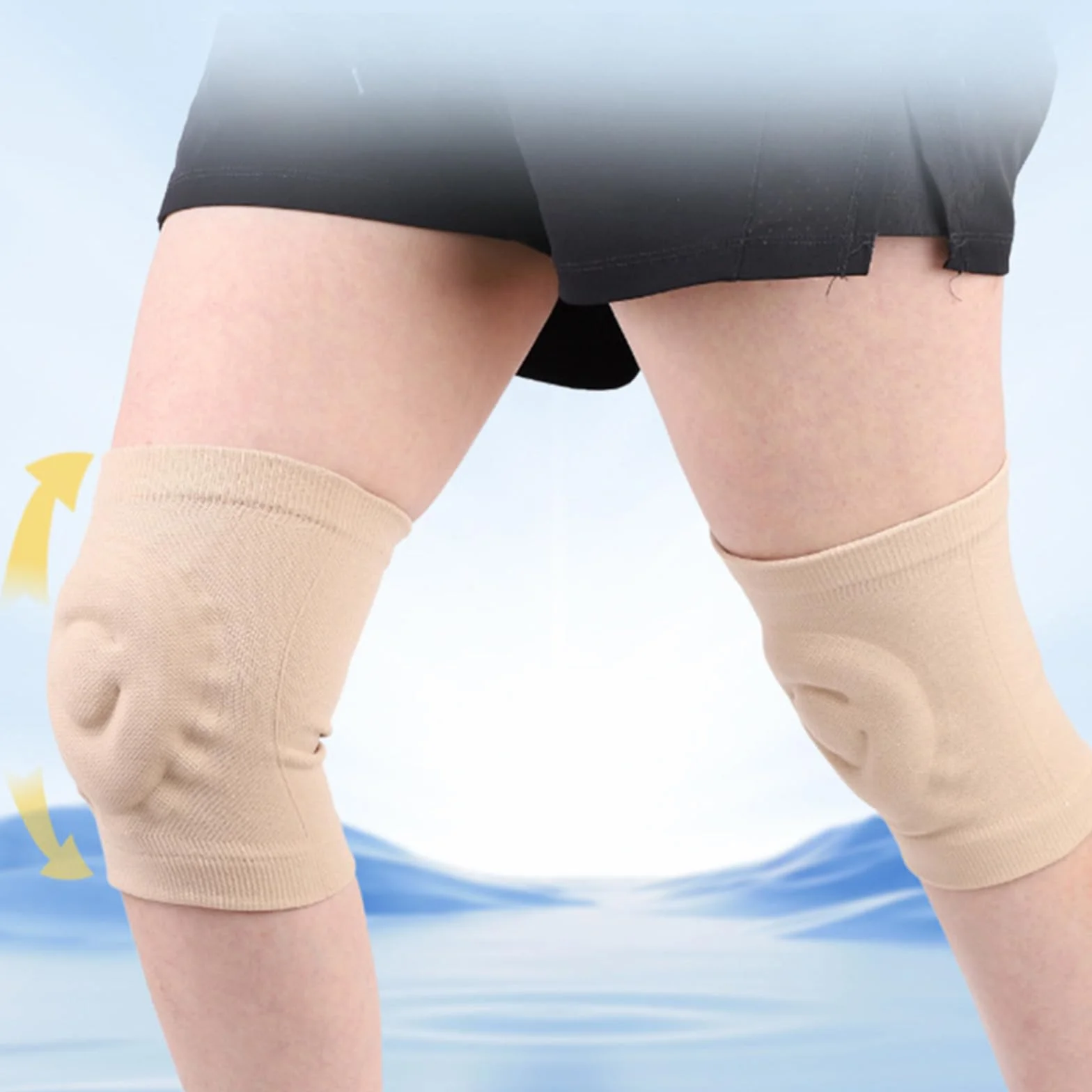 Genouillère en silicone pour homme et femme - Respirante - Facile à utiliser pour la danse, le patinage, le cyclisme