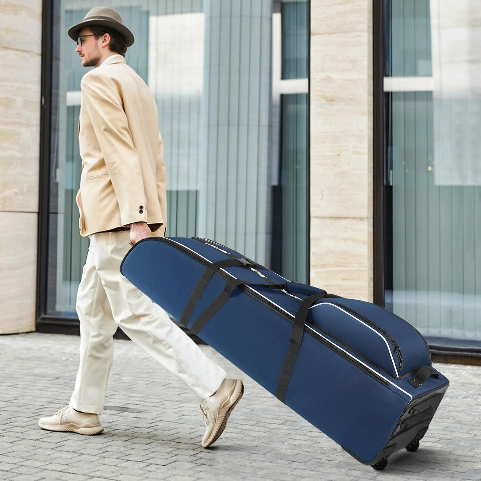 Findway Sac de Voyage de Golf à Roues, 900D Oxford Imperméable, Rembourré avec Pad Amovible