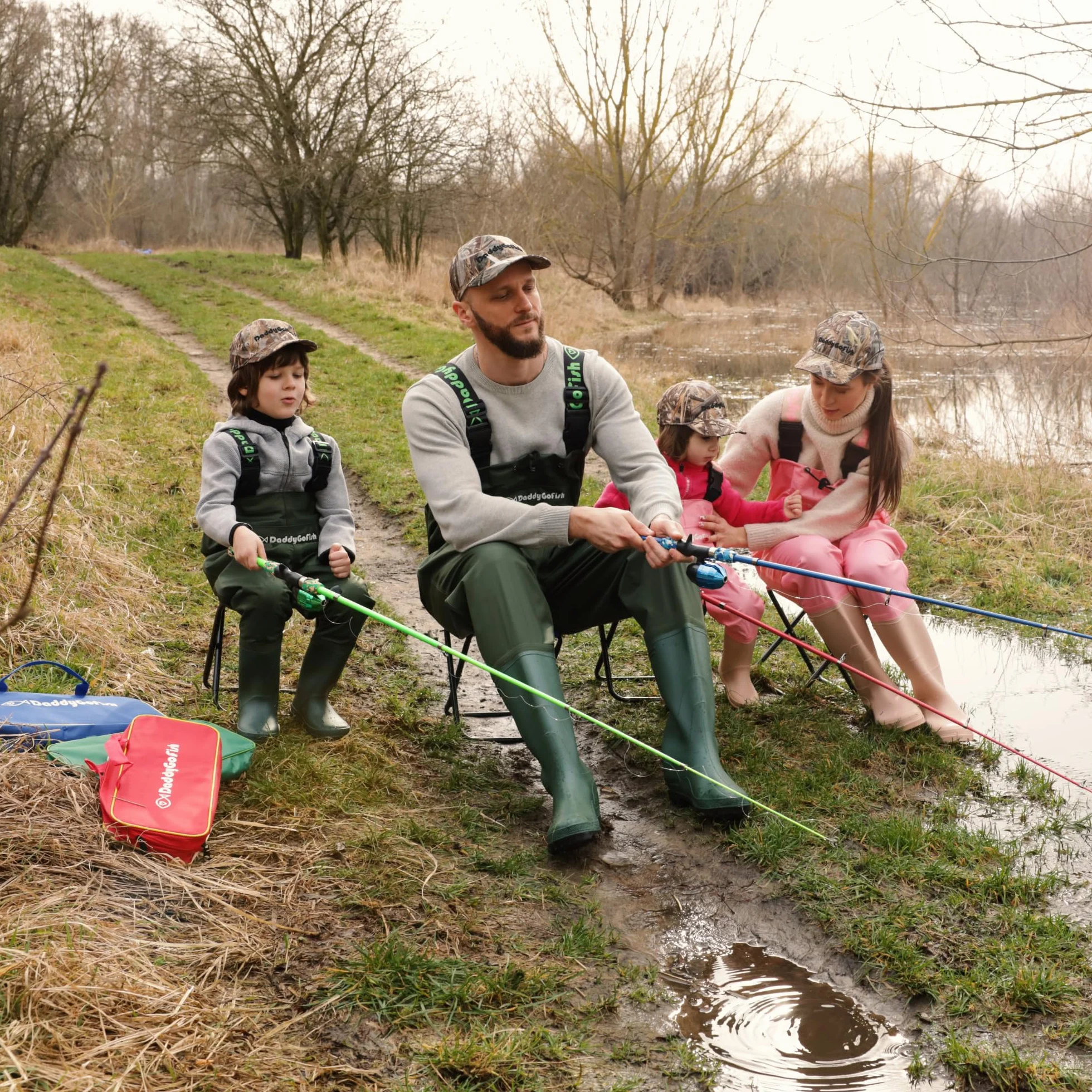 DaddyGoFish Waders de Poitrine pour Pêche et Chasse, Cuissardes avec Poche