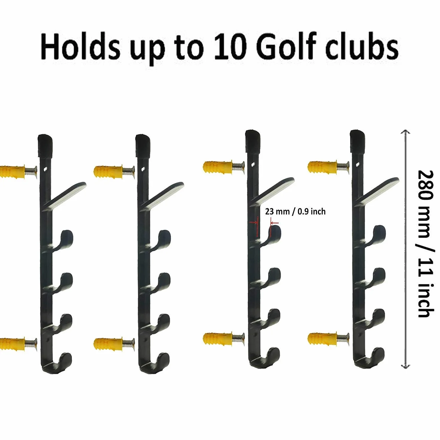 Étagère de présentation horizontale pour clubs de golf, support mural, rangement jusqu'à 10 clubs