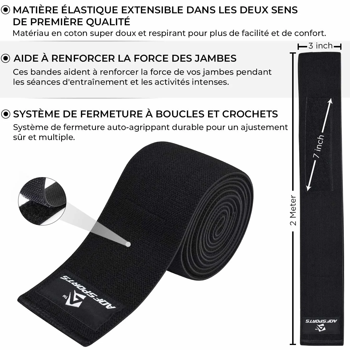 AQF Genouillère Bandage Musculation IPL USPA Approuvé Sangles de Genou Haltérophilie Elastique Sport Knee Wraps Attelle Protection Genoux Squat Entraînement