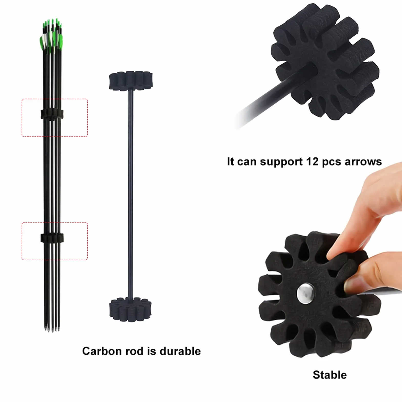 Tbest Support de Flèche Séparateur Tube Portable Accessoire de Tir à l'Arc en Plein Air