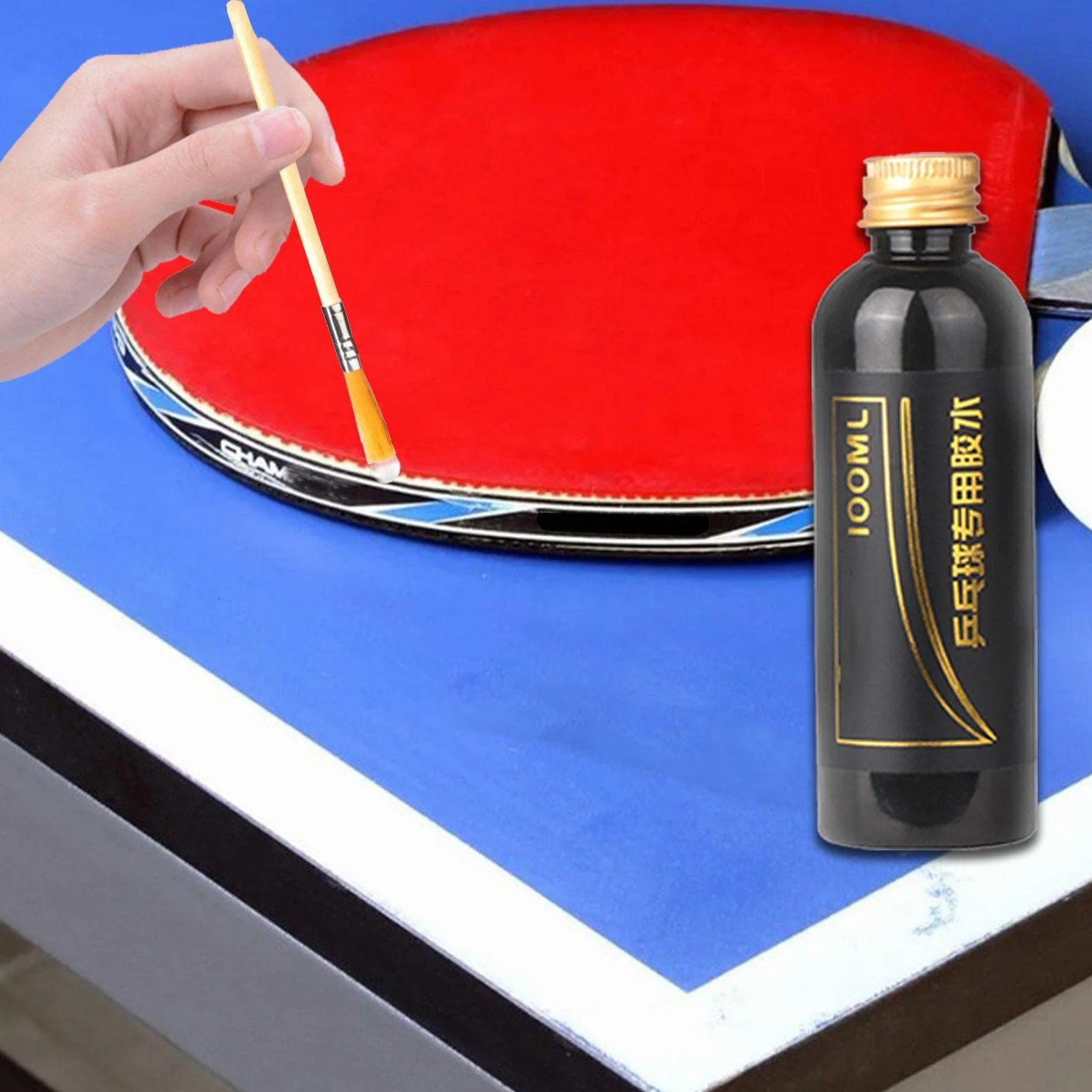 Colle PingPang pour table 100 ml Speed Liquid Super avec pinceau spécial caoutchouc raquette pingpong