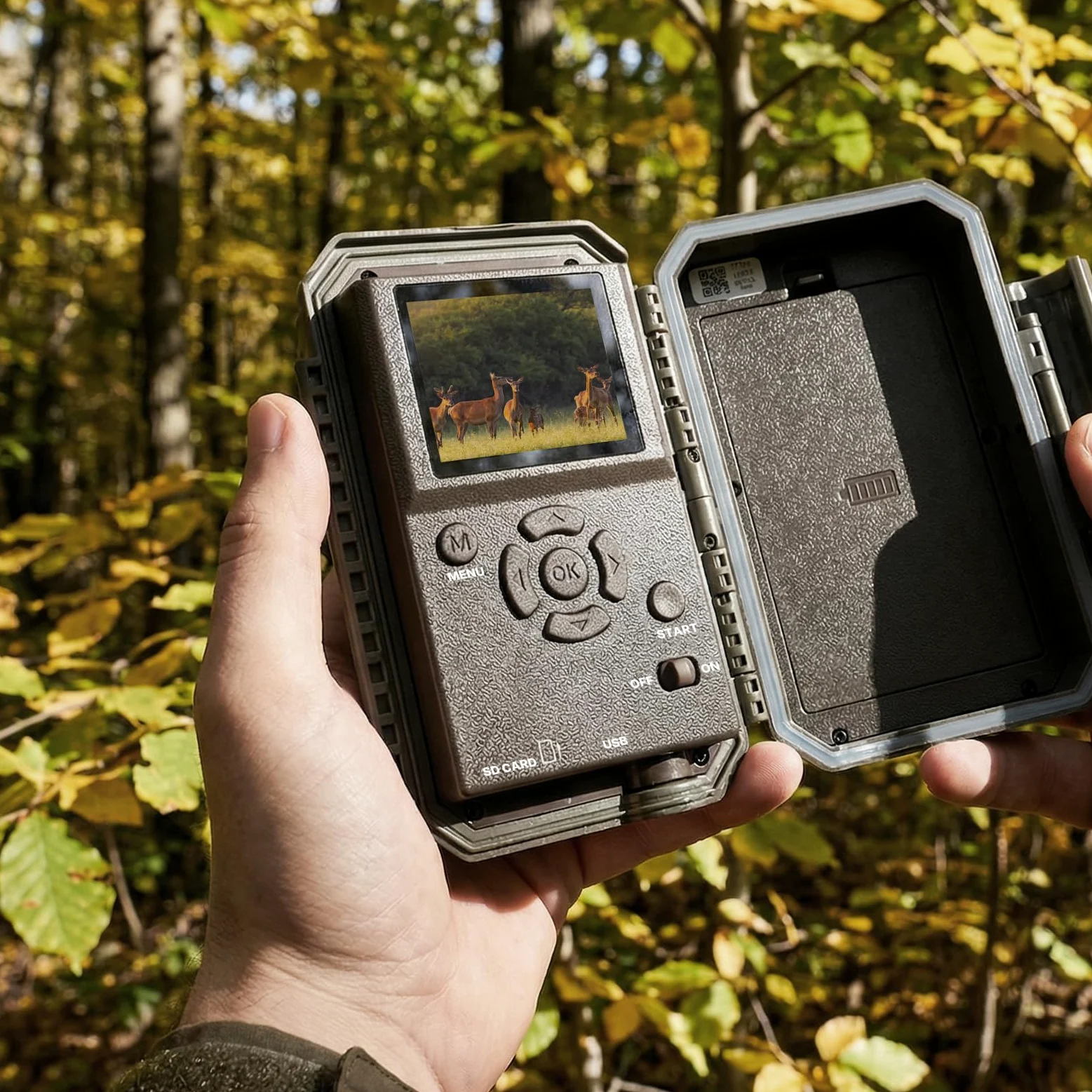 Meidase Caméra de Chasse P70, 64 MP 1296p, caméras de Jeu avec Vision Nocturne Infrarouge sans Lueur, activée par Le Mouvement, étanche pour caméras de Chasse