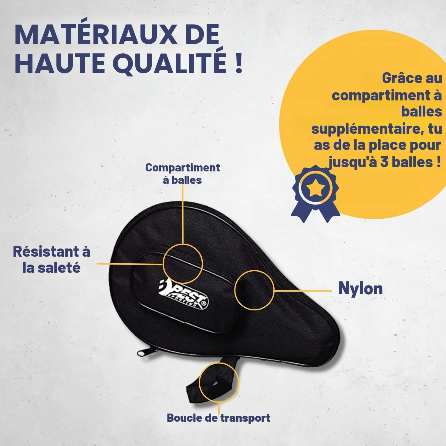 Housse de Raquette de Sport avec Pochette de Balles