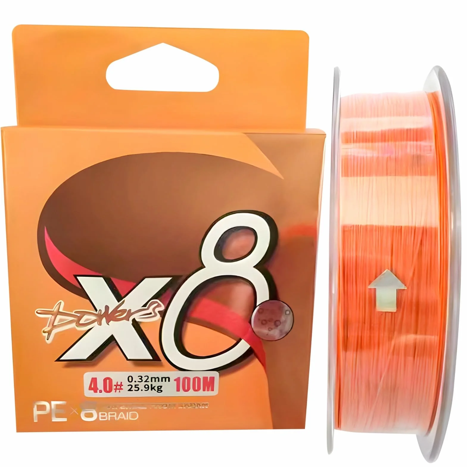 Ligne de pêche en polyéthylène haute résistance orange fluorescent 100 m Tenkara eau salée