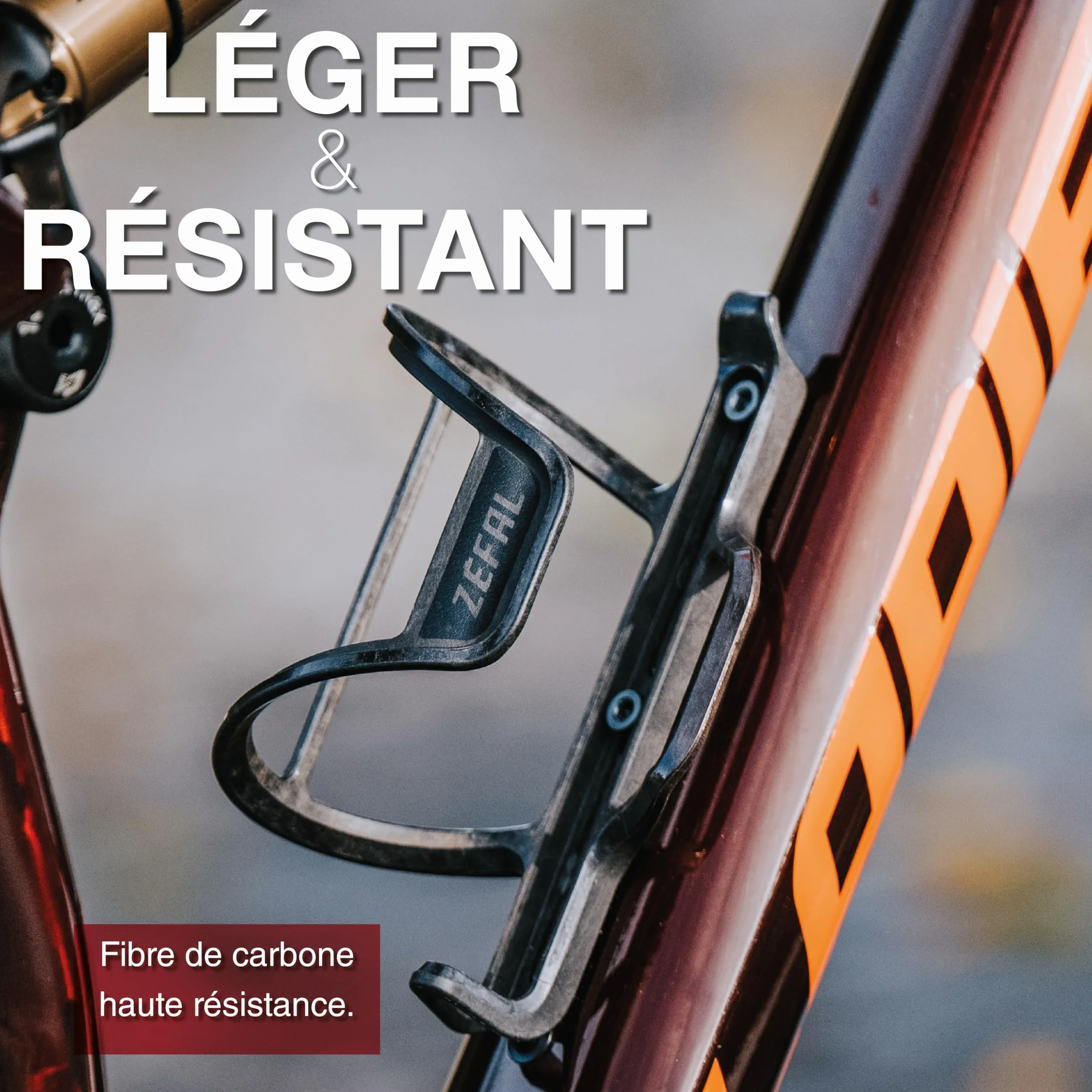 ZEFAL Pulse S2 à Droite Porte Bidon Vélo Fibre de Carbone 28 g Noir