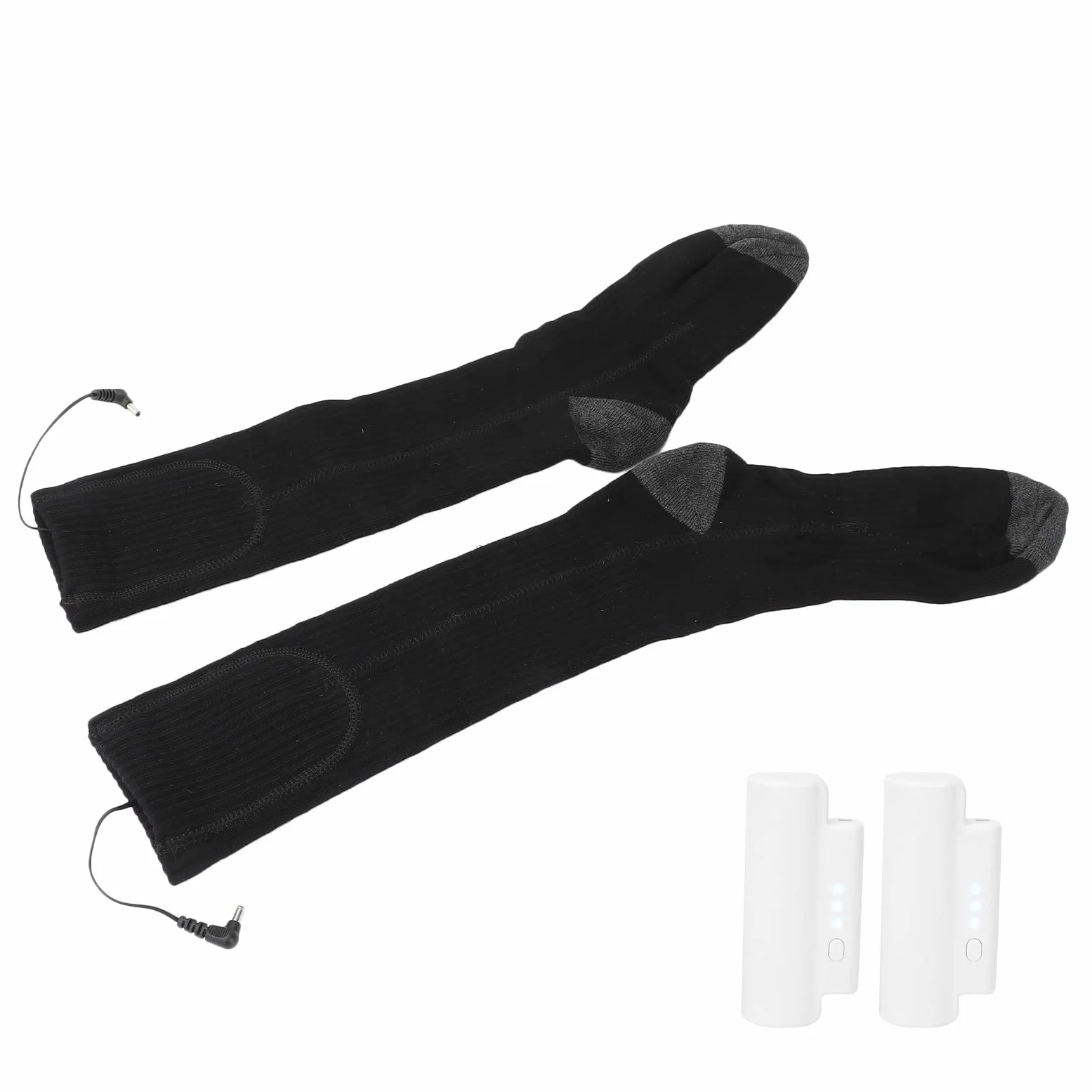 Chaussettes chauffantes électriques, Chaussettes Thermiques à Batterie Rechargeable avec 3 Niveaux de Chaleur, Chaussettes chauffantes en Coton Doux pour Hommes et Femmes,