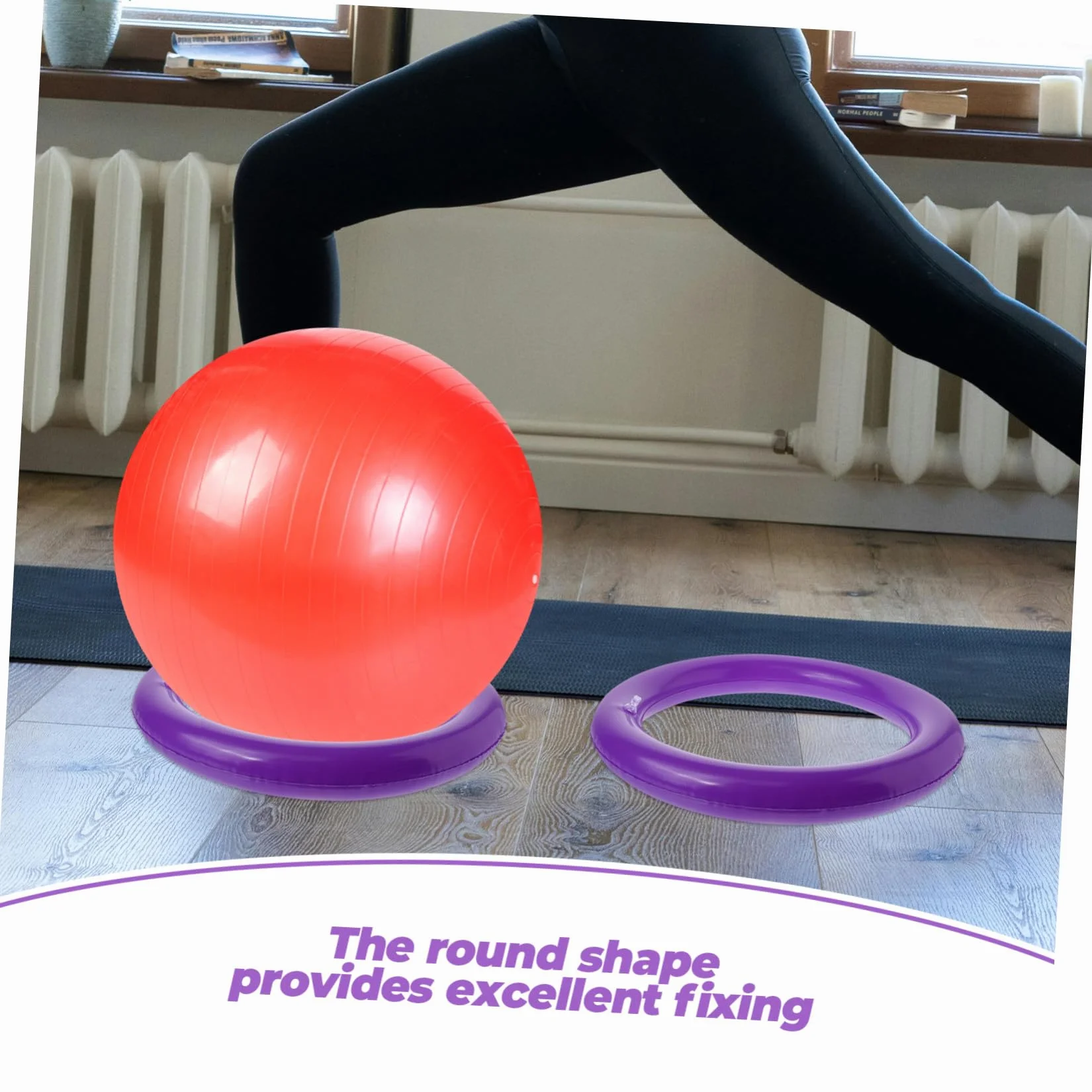 UPKOCH Base de Balle de Yoga Stable avec Anneau Fixe Antidérapant pour Ballon Gym Support Portable