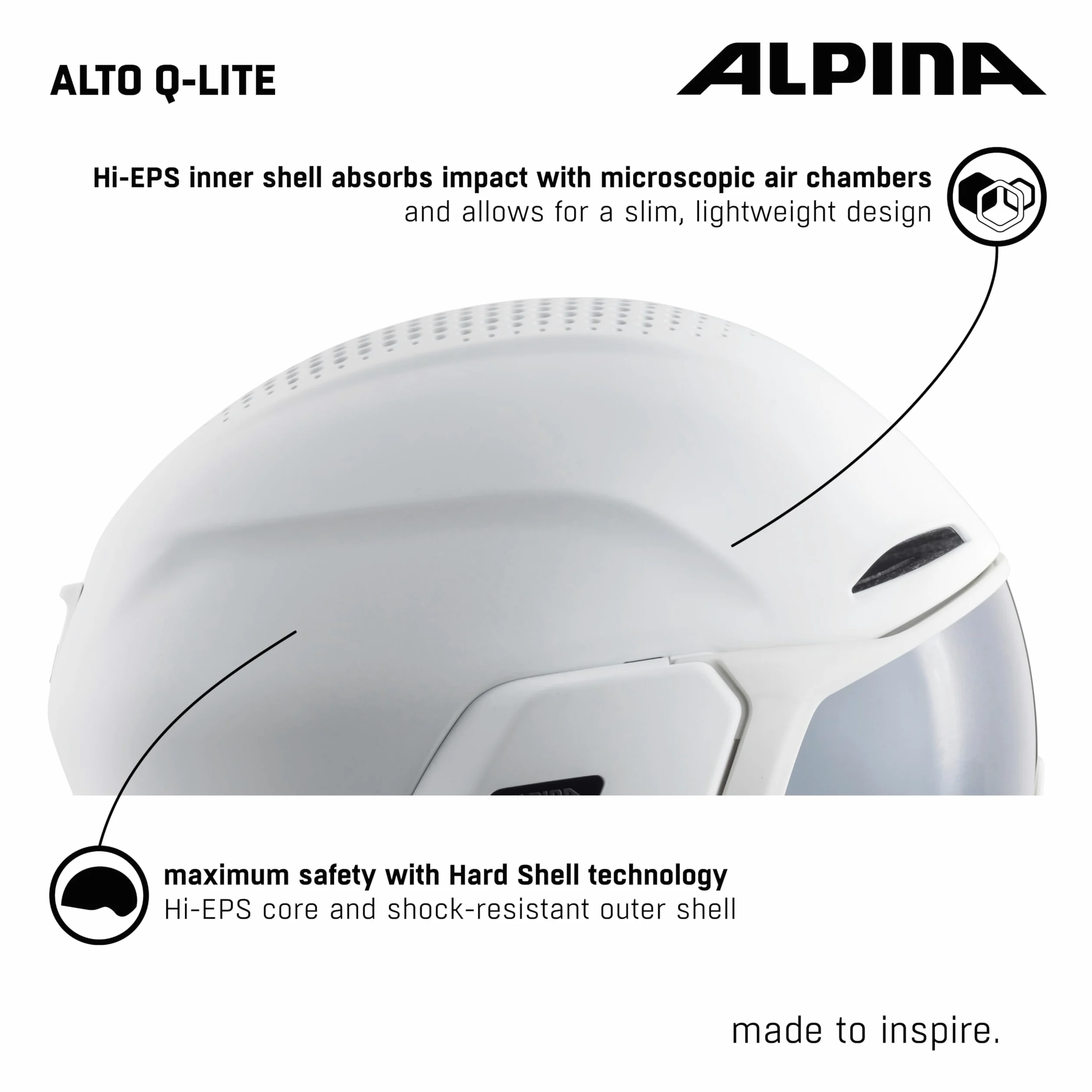 Alpina Alto Q-Lite Helm 2024 White Matt