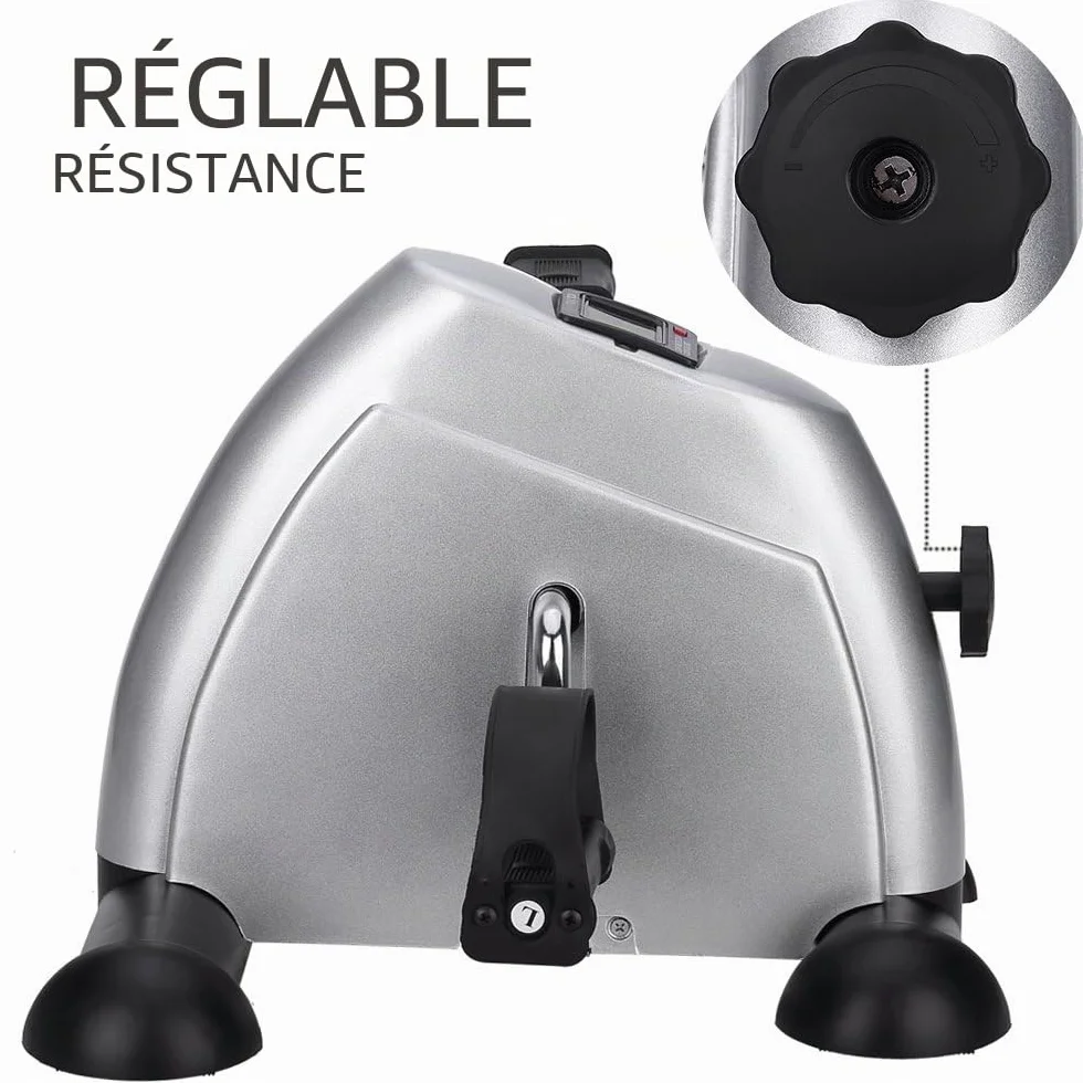 Mini Vélo d'Appartement, Pédales de Rééducation, Vélo d'Exercice Bras Jambe Compact, Écran LCD Résistance Réglable