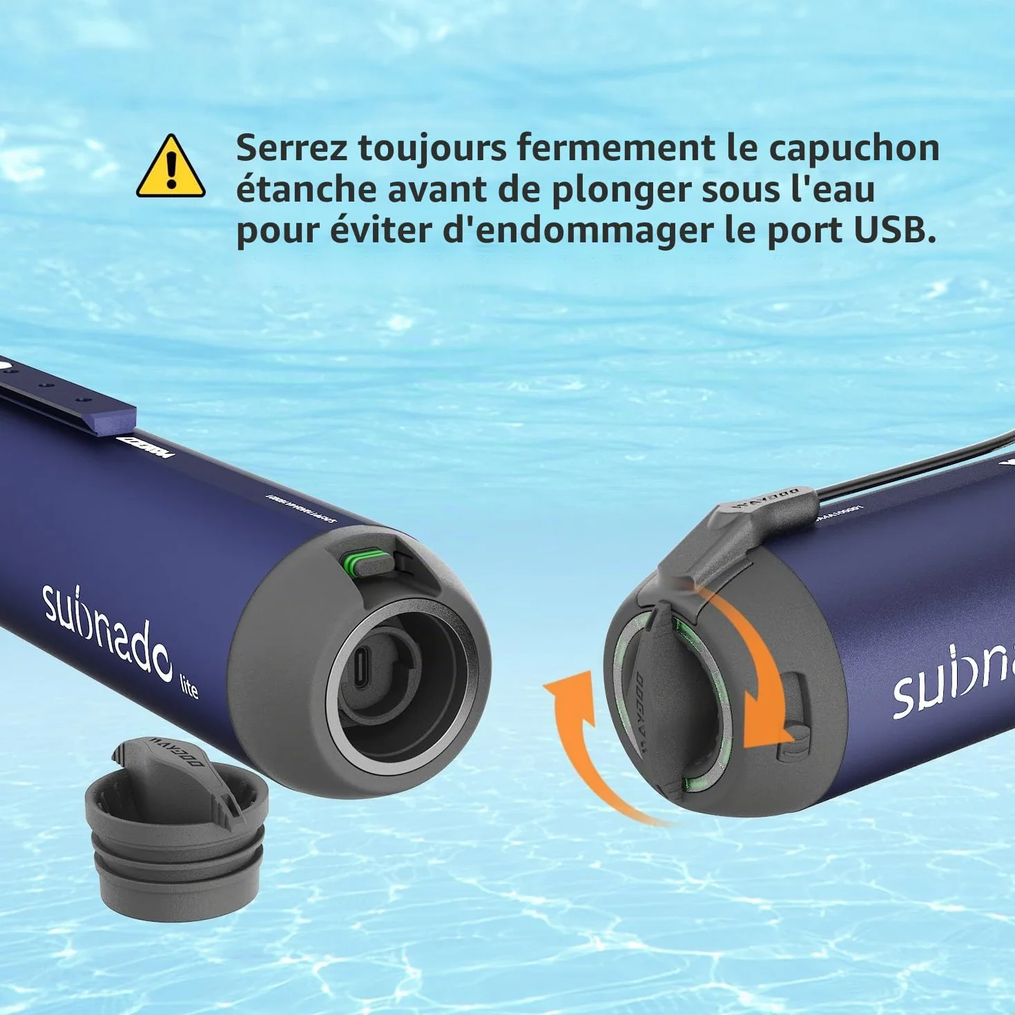 Waydoo Subnado Lite Scooter sous-Marin Compact Portable, Propulseur de Plongée Bleu