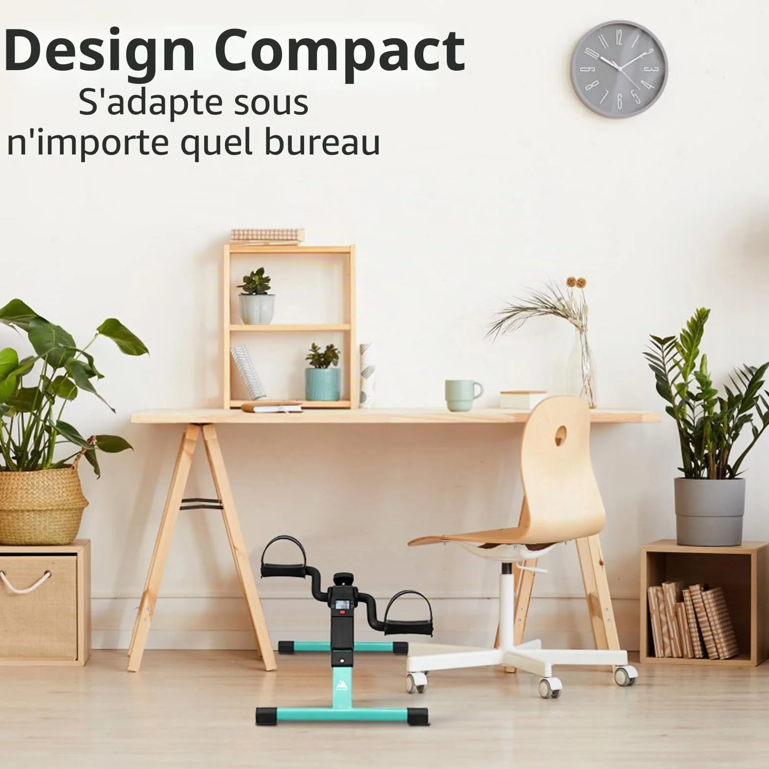 EVOLAND Mini vélo d'exercice pliant avec moniteur LCD et résistance