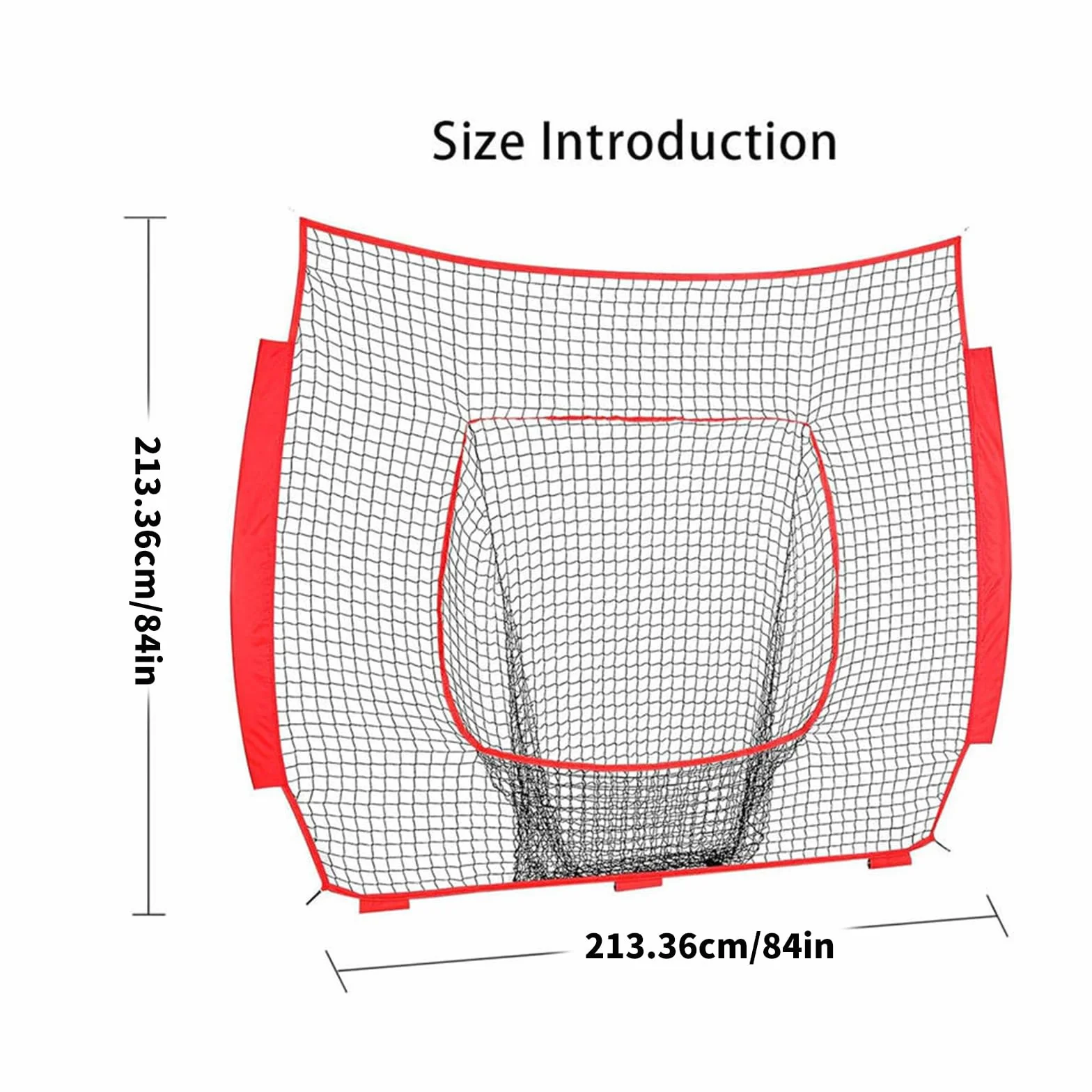 Filet d'entraînement de baseball en nylon 2,1 x 2,1 m - Filet de remplacement intérieur extérieur durable pour lancer frapper