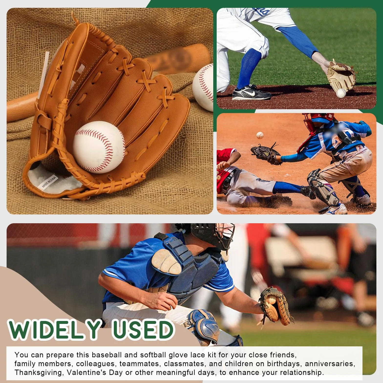 Keadic 13-częściowy zestaw do wymiany sznurówek do rękawic baseballowych i softballowych z 200 cm sznurówką skórzaną, igłą, nawlekaczem i przebijakiem