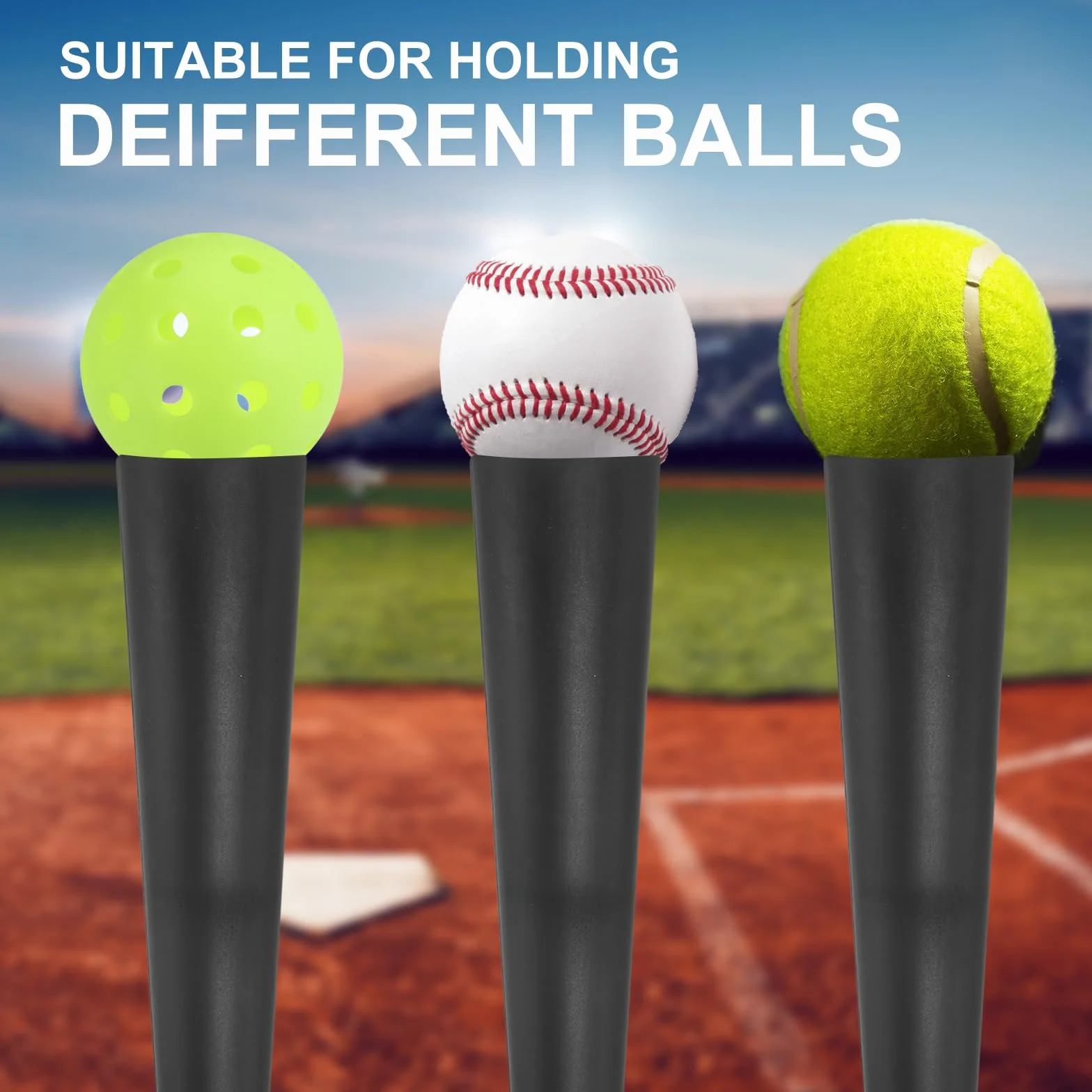 PATIKIL Baseball Batting Tee Replacement 2 Pack Rubber Ball Cup for Baseball Softball Training Hitting, Black