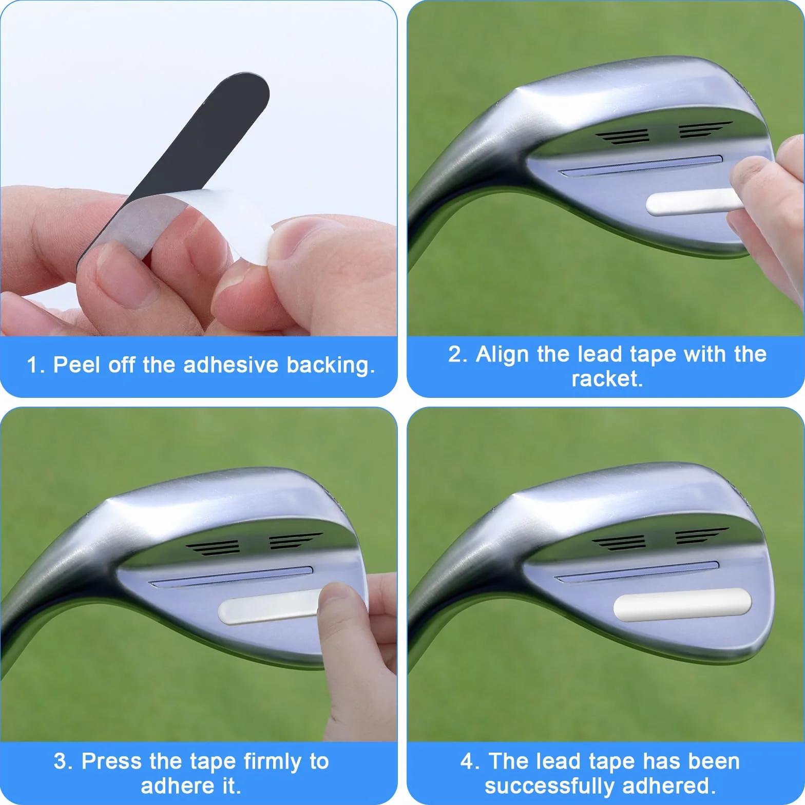30Pcs Bande de Plomb adhésive Golf, Ruban adhésif lesté 1x5cm (Argent),pour Ajouter du Poids à Club de Golf Raquette de Tennis Paddle Pickleball – Boîte Transparente