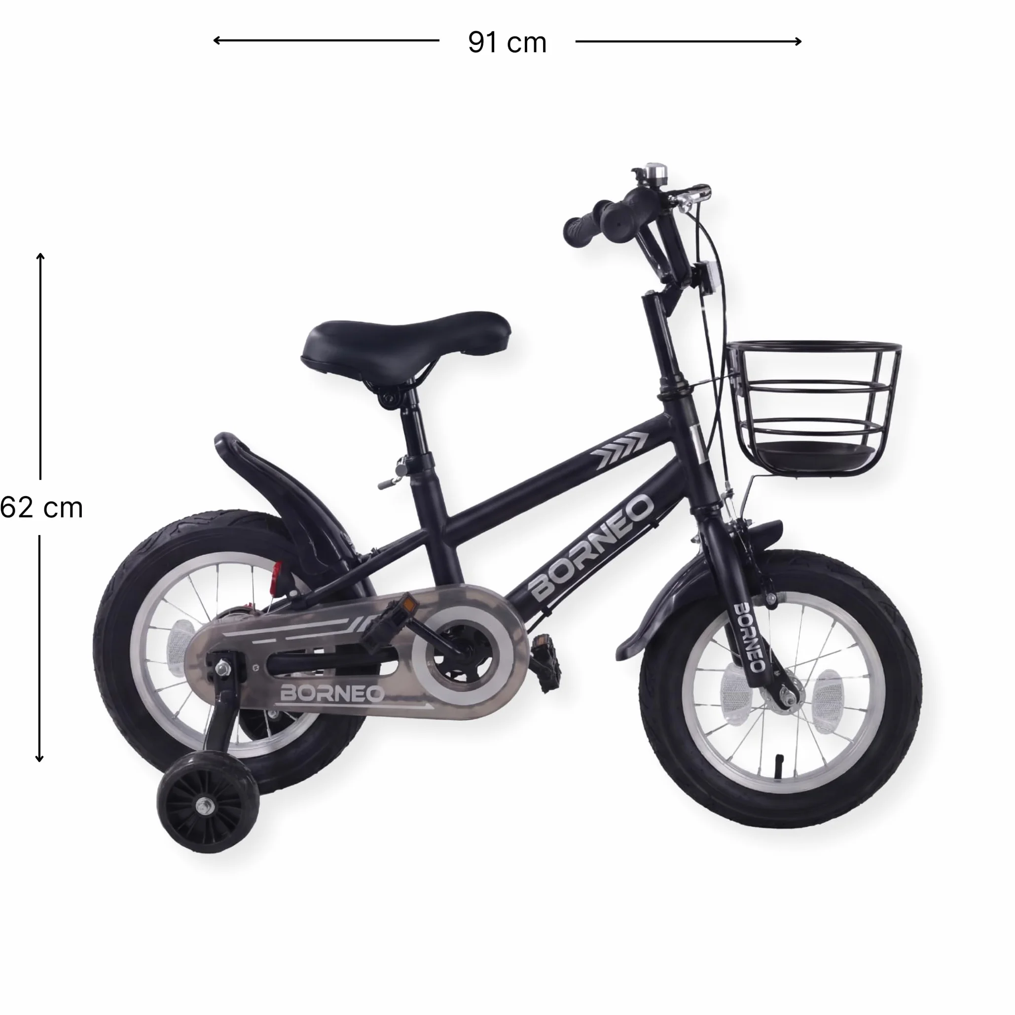 Vélo d'enfant Borneo 12 Pouces Noir