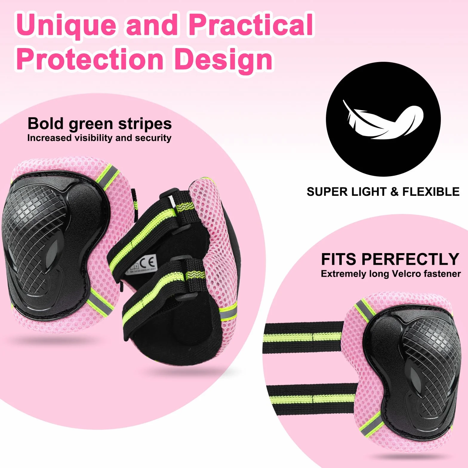 Casque Enfant Ajustable Genouillère Coudière Protège-Poignets Roller Skateboard Vélo 3-14 Ans 7pcs