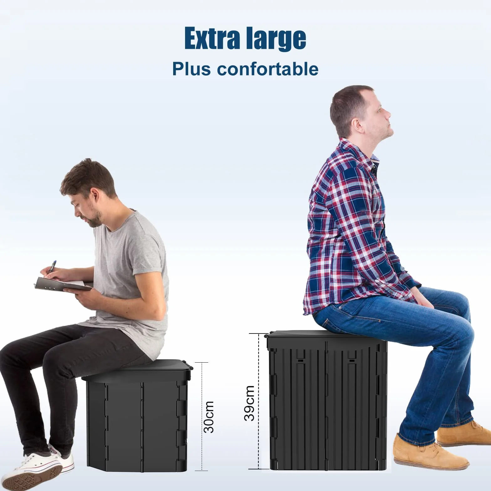 WADEO Toilettes de Camping Portables Pliables pour Adultes avec Urinateur Noir