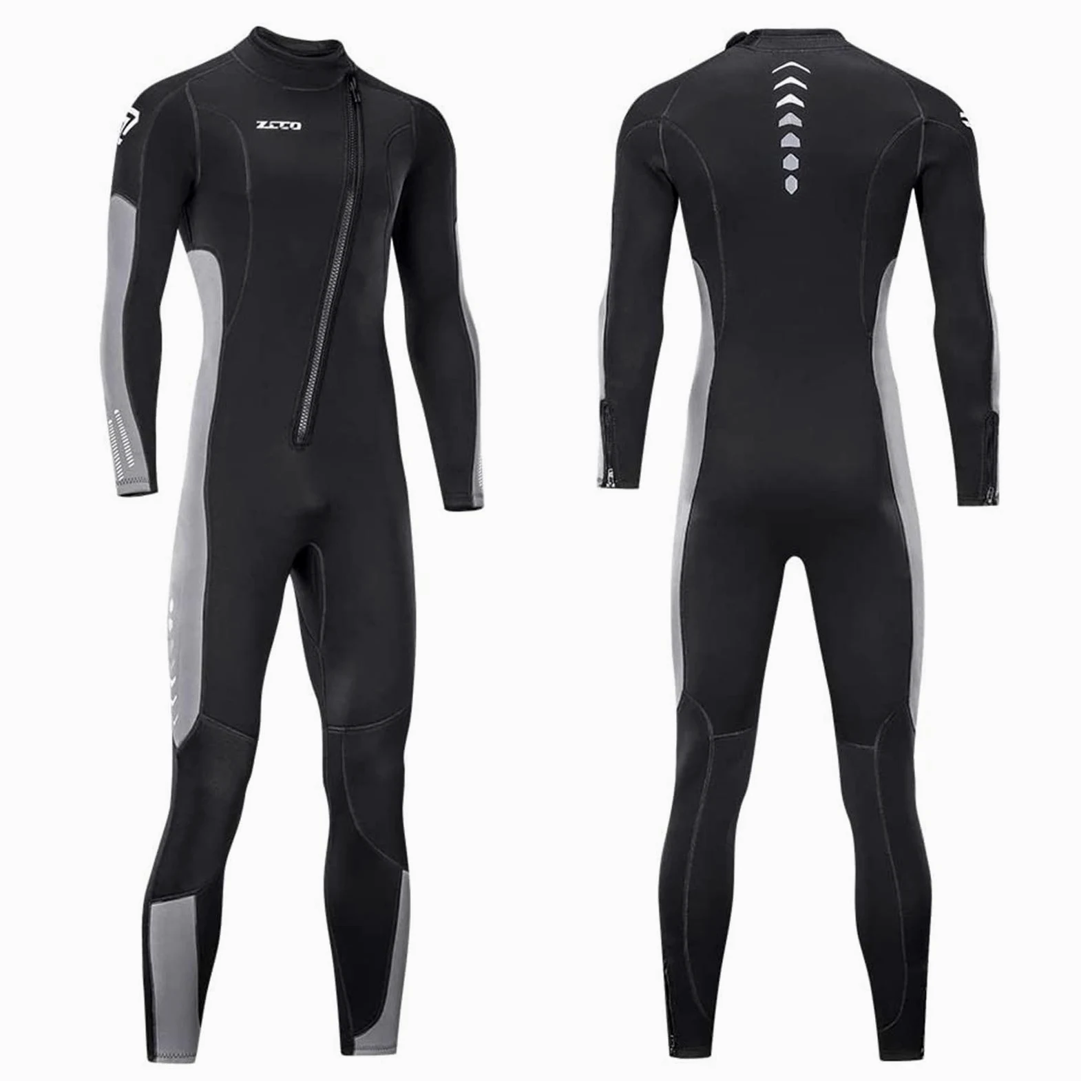 Combinaison de plongée en néoprène de 3 mm pour homme et femme avec fermeture éclair sur le devant pour plongée sous-marine et eau froide