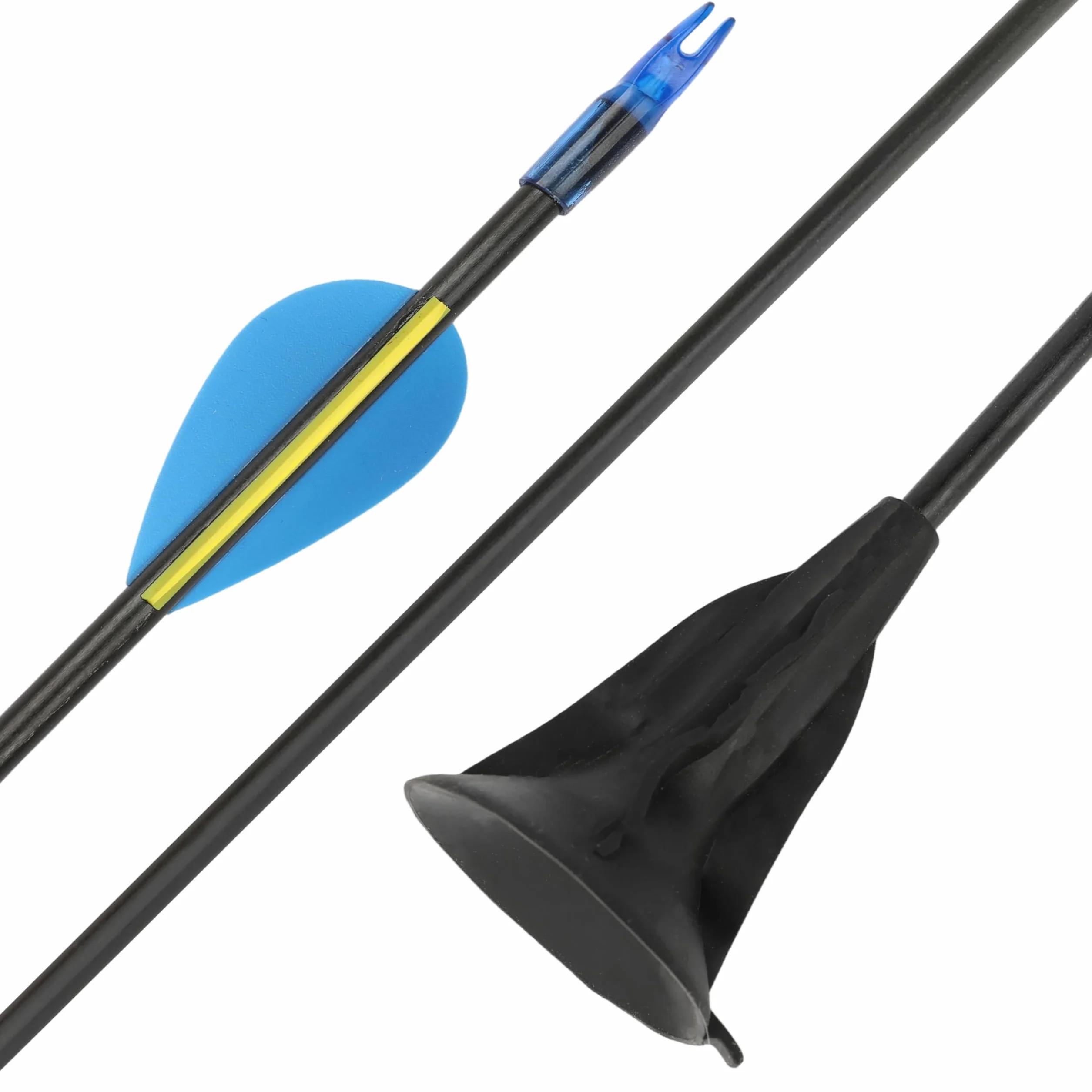 Flèches à Ventouse 29" en Fibre de Verre pour Tir à l'Arc Débutant Entraînement