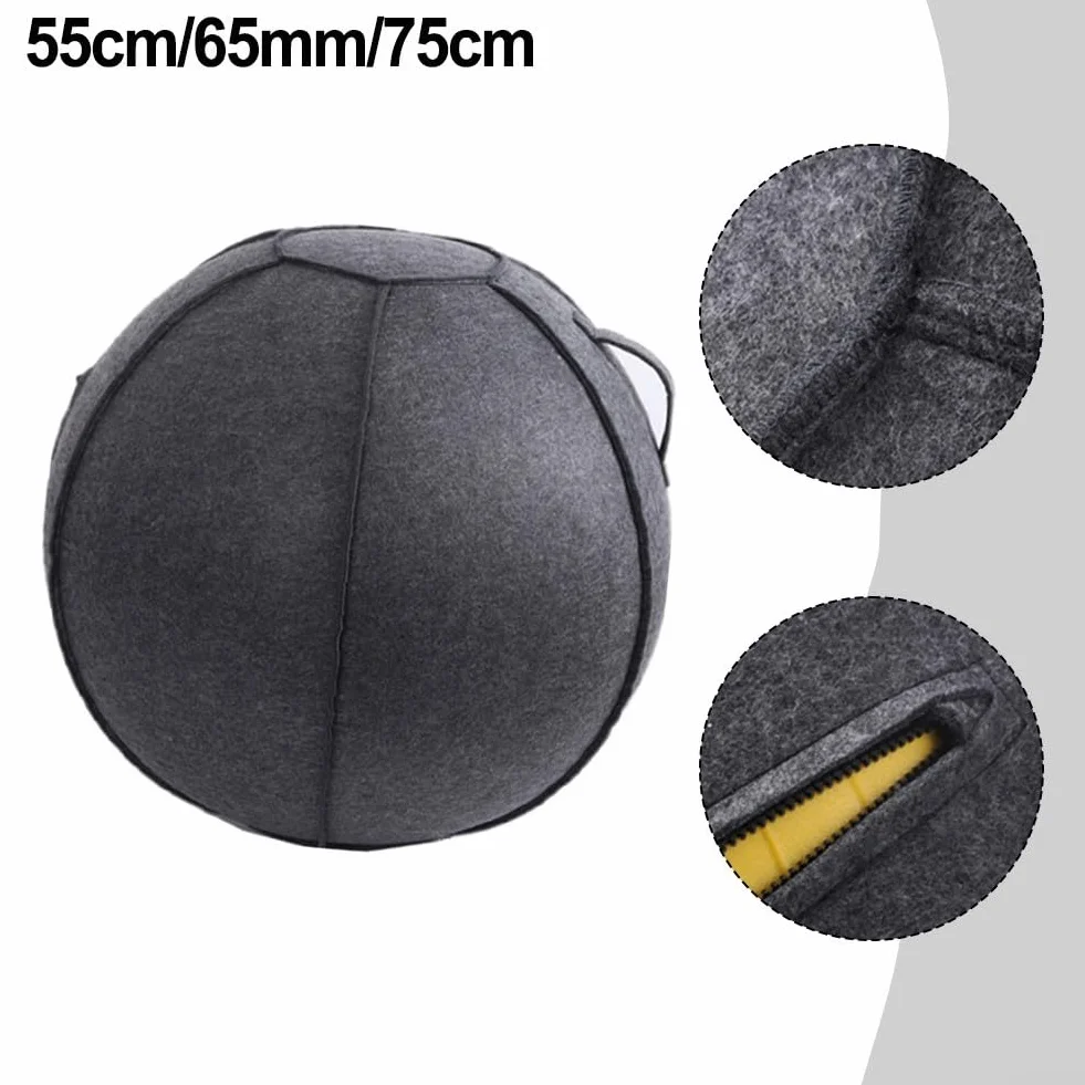 Housse de protection pliable en feutre pour ballon de yoga 55-75 cm, épaisseur 3 mm