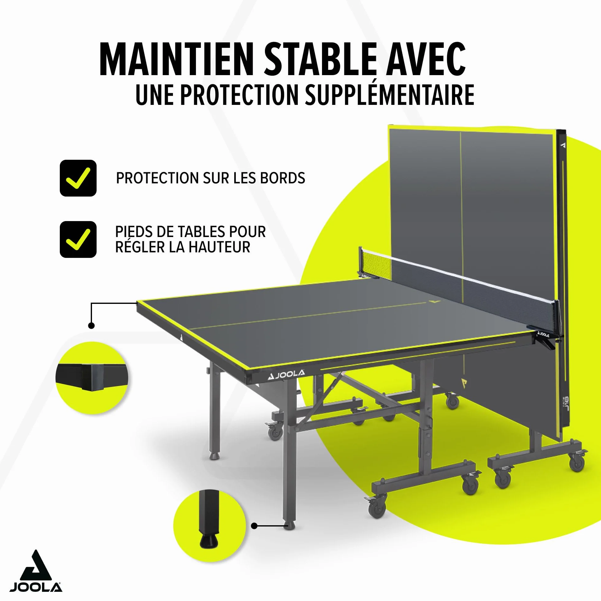 JOOLA Table de ping-Pong Inside J18 - Table de ping-Pong intérieure Pliable - Montage Rapide avec Filet - Gris - 274 x 152,5 x 76 cm