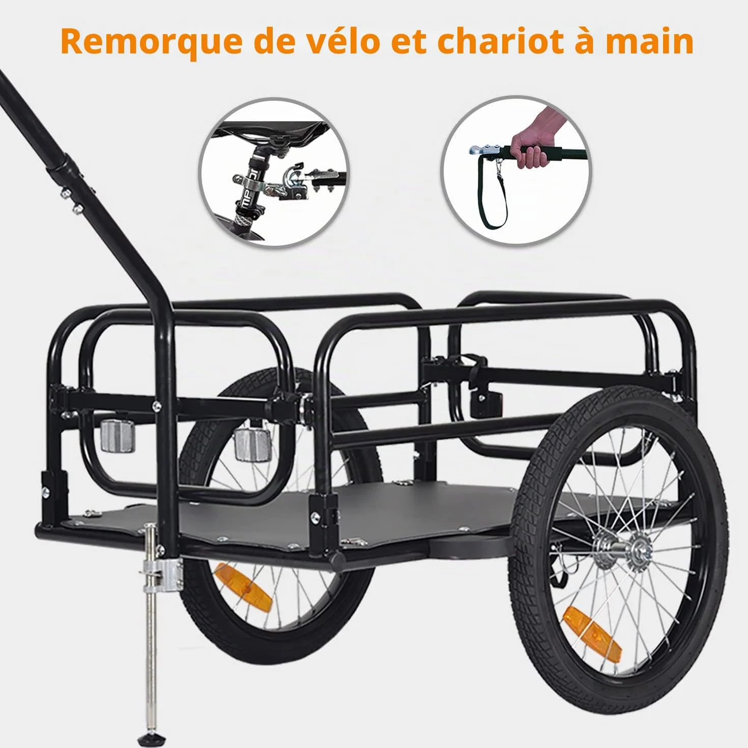 Tiggo City Porter Remorque de vélo pliable 2 en 1 transporteur