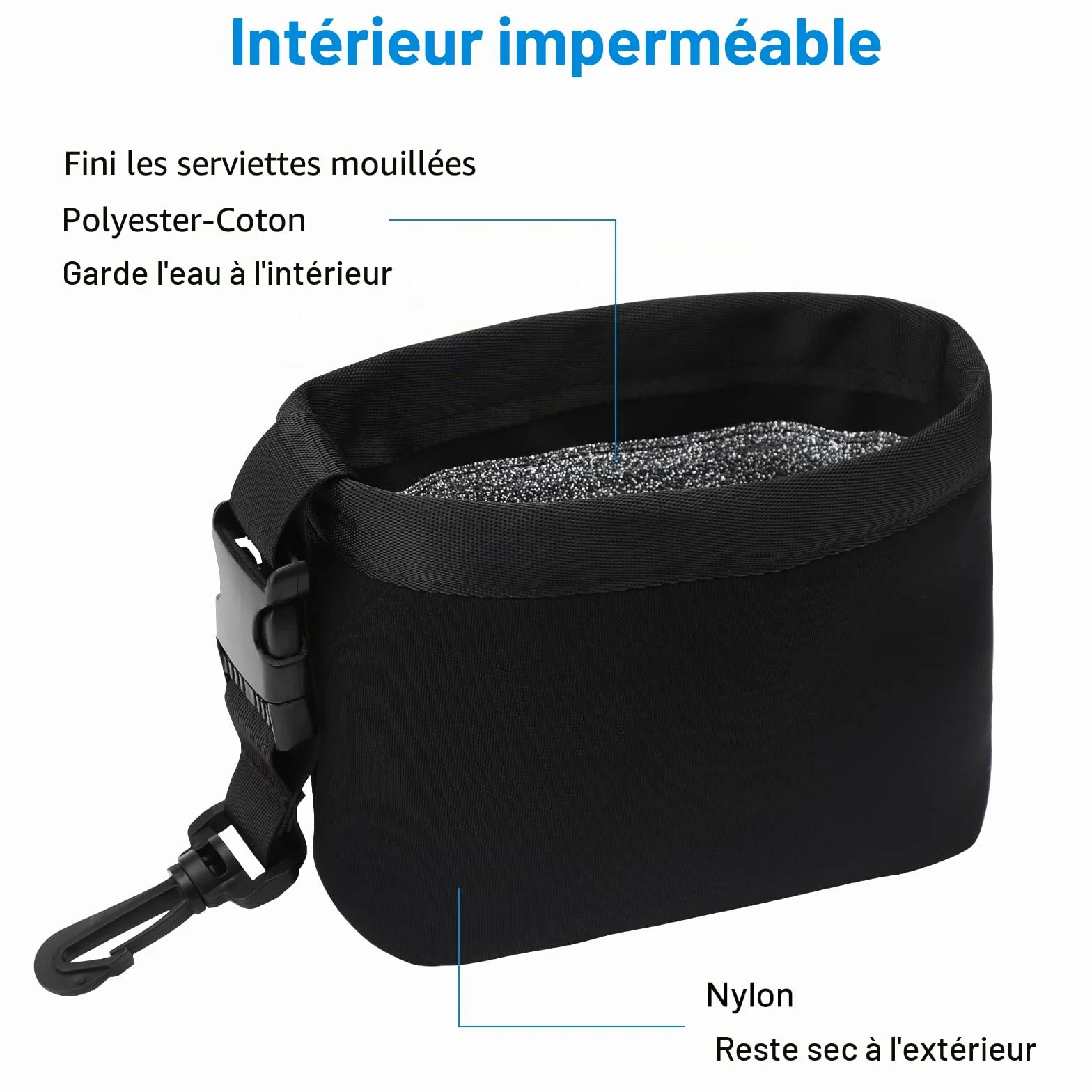 Sac de Nettoyage pour Club de Golf et Balle de Golf Clip Amovible Lavable en Machine nettoie Les