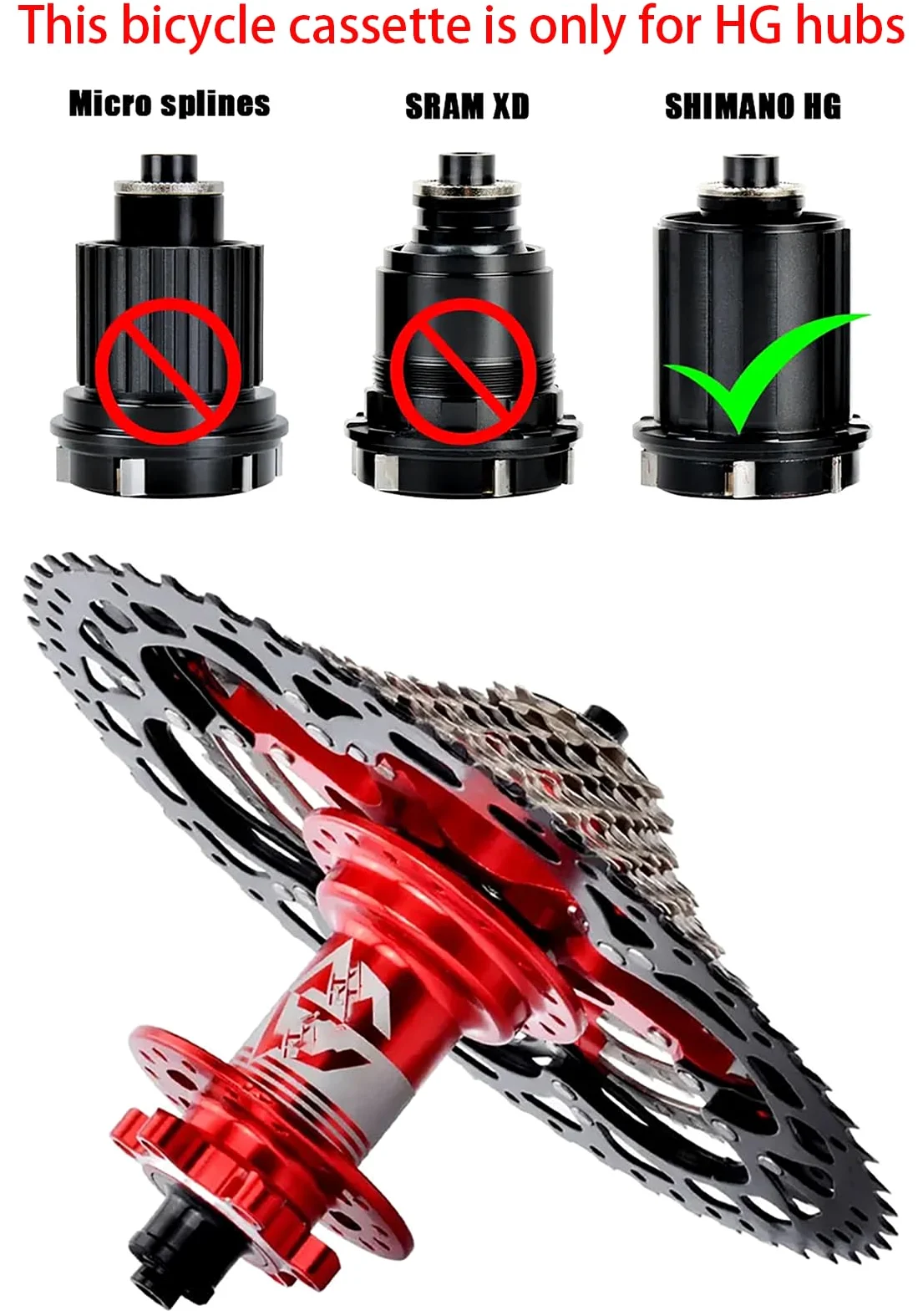 Cassette de vélo 12 vitesses 11-28T/32T/34T/36T/46T/50T/52T pour VTT/vélo de route 12 vitesses compatible avec Shimano Ultegra XT Sunrace Sram