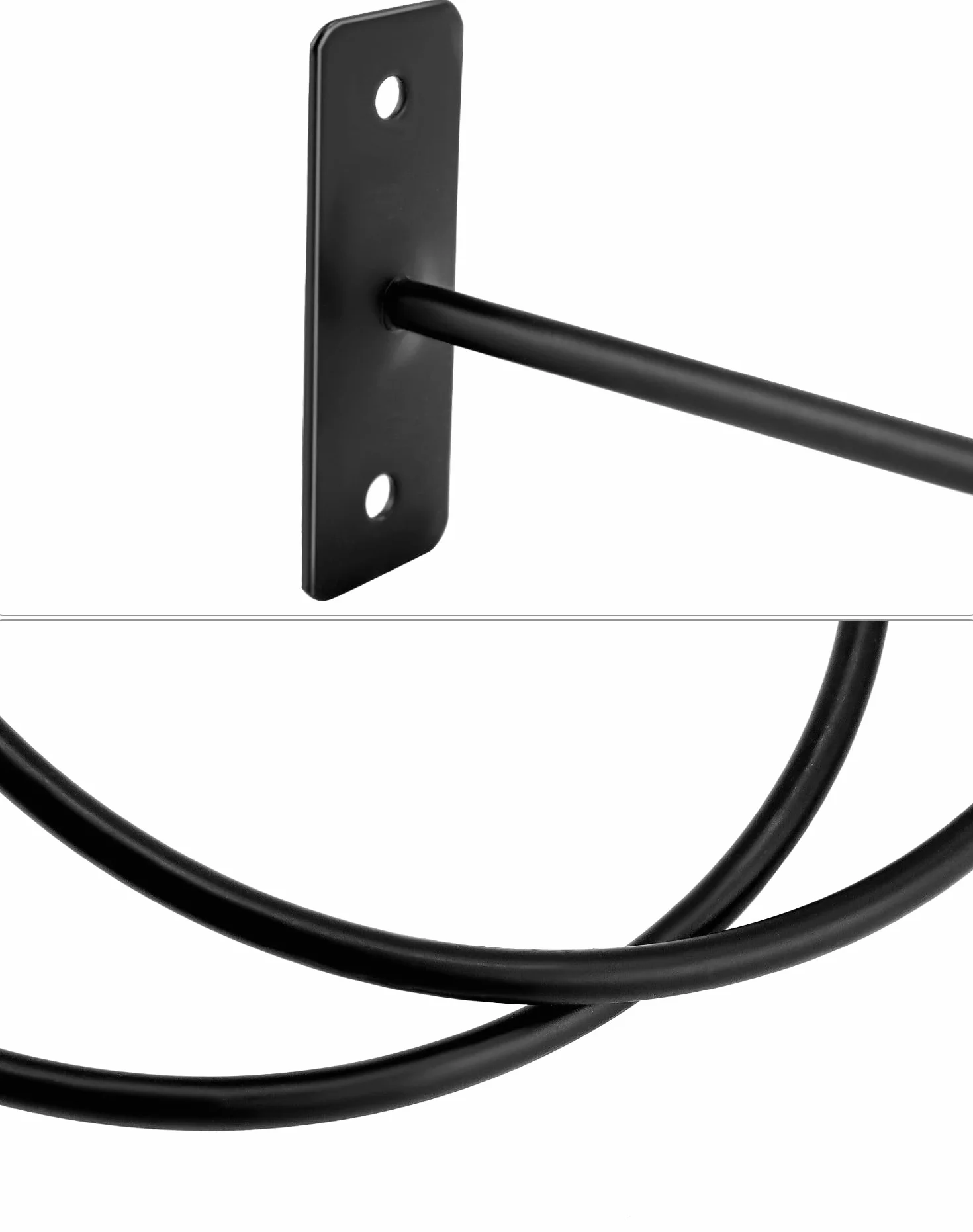 QWORK 8 PCS Support Mural pour Balles de Basket, Football, Volley-Ball, Noir