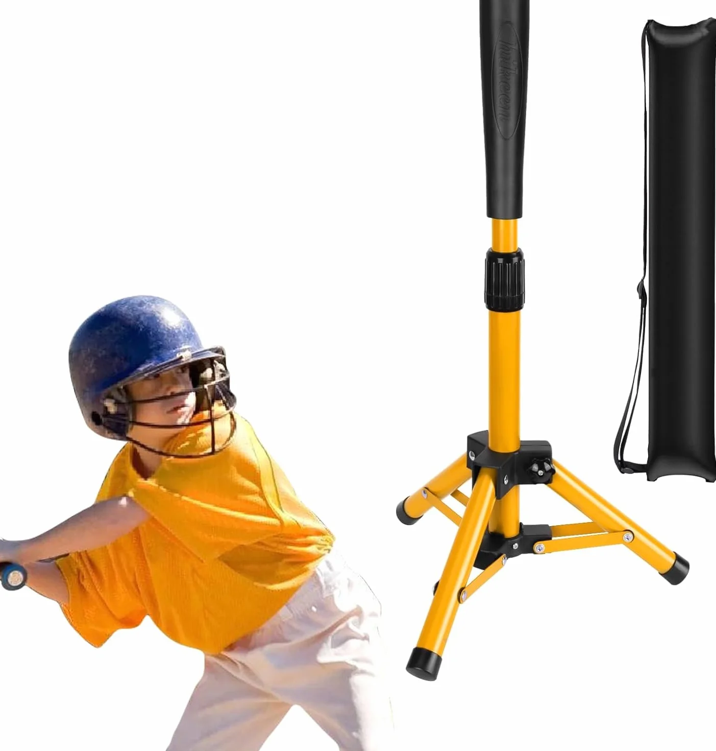 BOOSTEADY Baseball Batting Tee Portable Hauteur Réglable Trépied Softball Pliable avec Sac de Transport