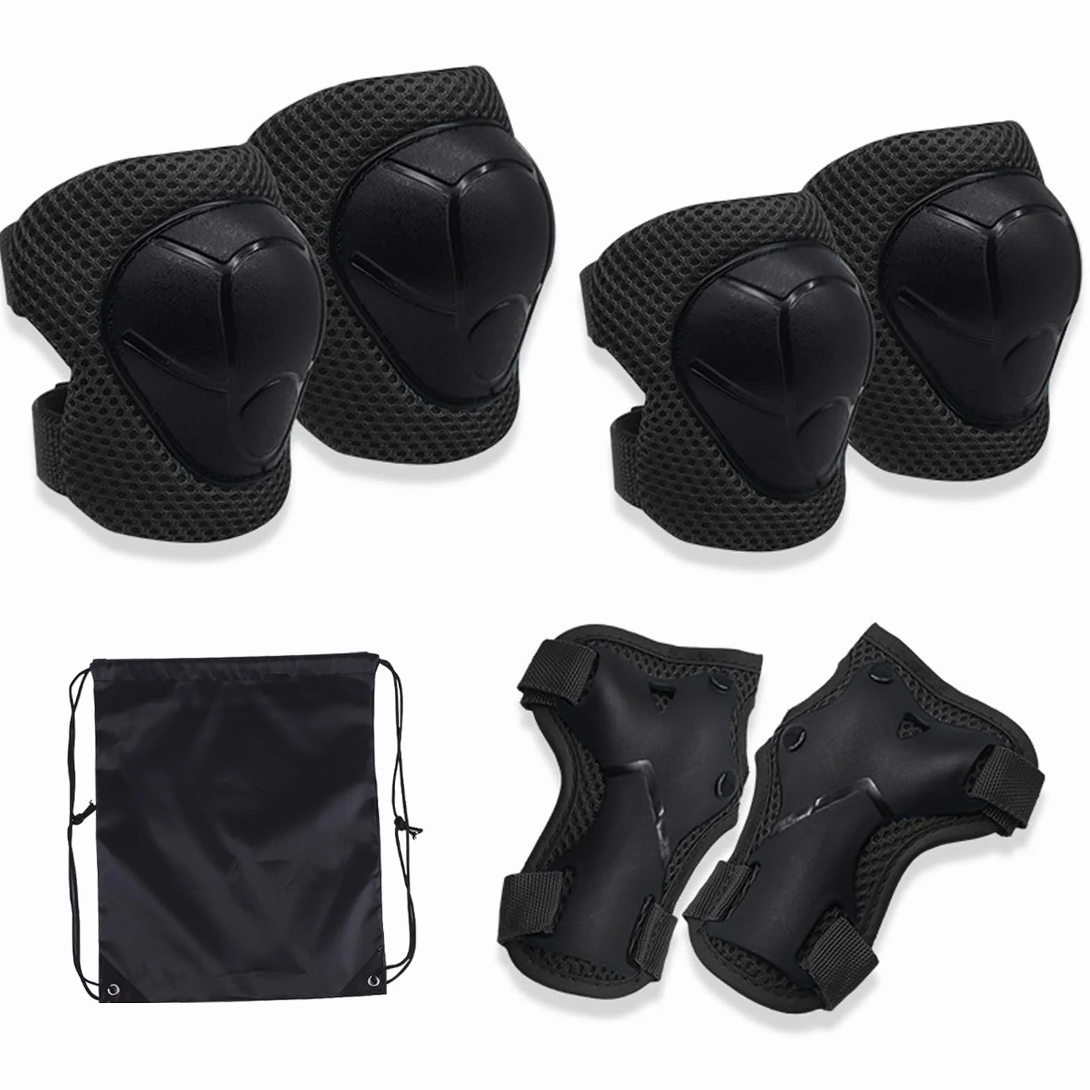 Ensemble de protection sportive enfant 6 pièces genouillères coudières protège-poignets ajustables patin à roulettes skateboard vélo