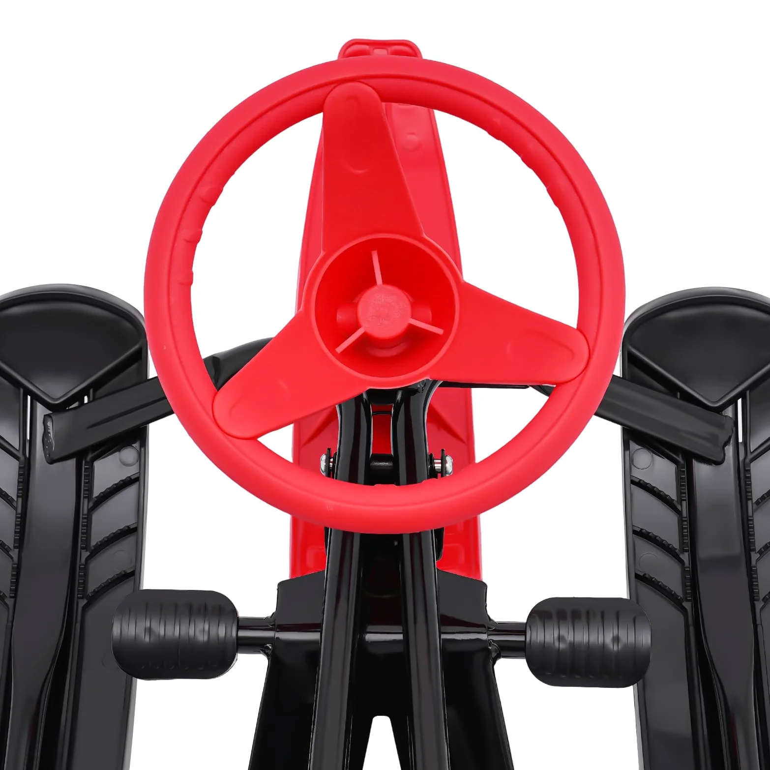 Snow Racer Sled - 114 × 50 × 38 cm - Avec freins à double pied - Guidon flexible et pédales antidérapantes - Luge à neige robuste pour enfants de 3 à 15 ans et adultes jusqu'à 100 kg
