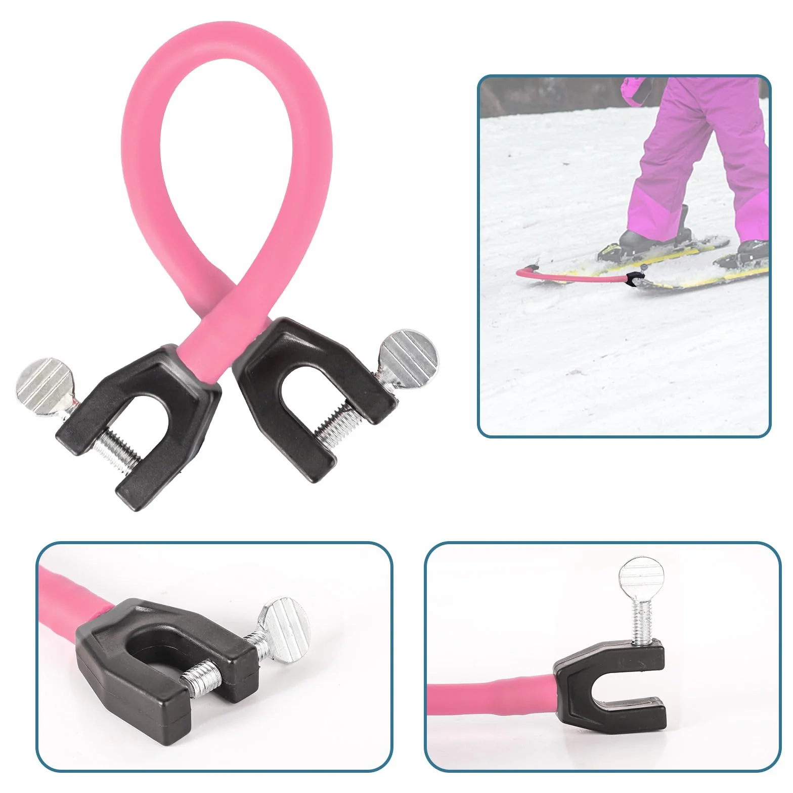 Connecteur de Pointe de Ski avec Entretoises pour Enfants Accessoires de Snowboard Rose Bleu