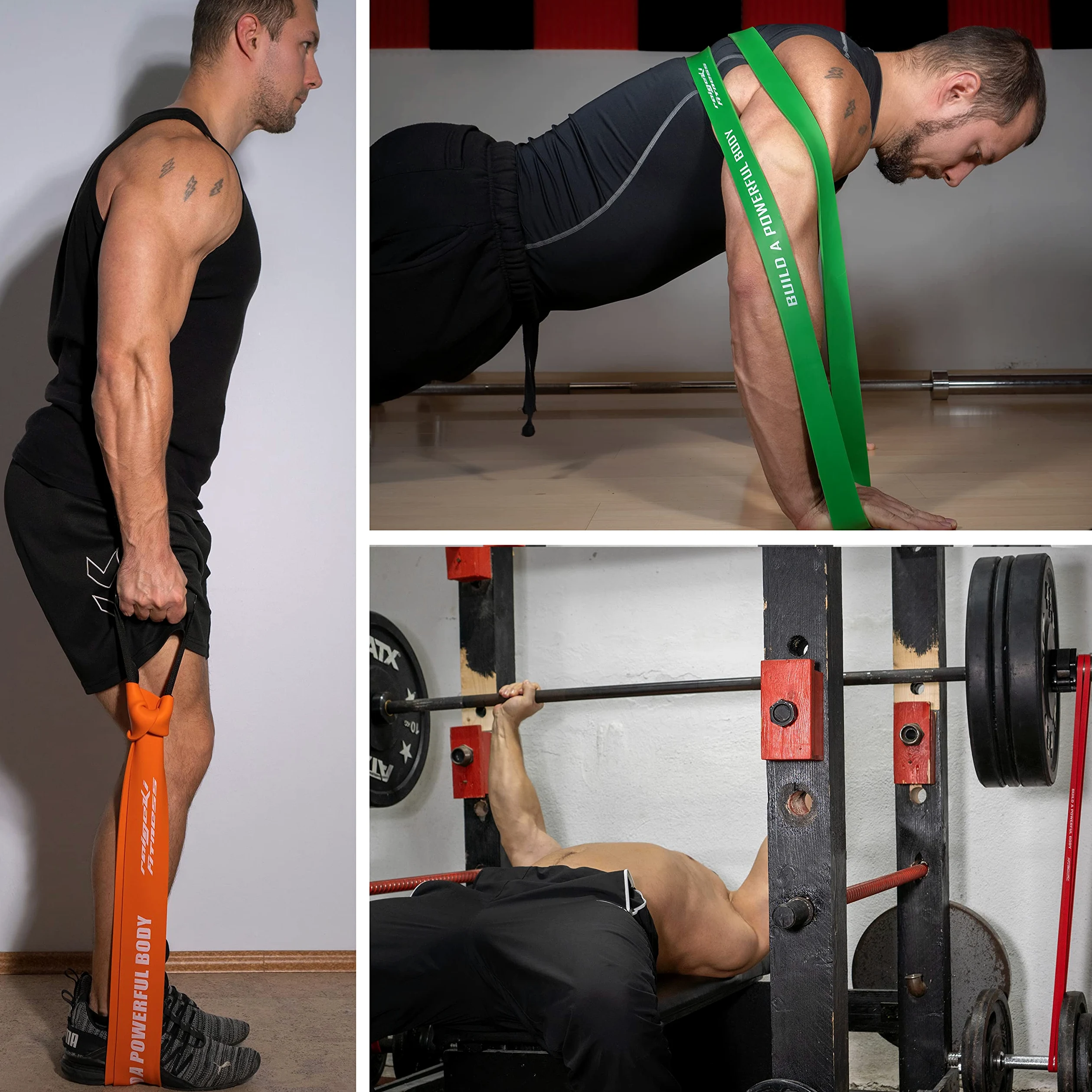 Raigeki Bandes élastiques de résistance de fitness (+ plans d'entraînement) [individuellement et ensemble] Bandes de résistance longues bandes de fitness pour sports de force – Bande de fitness Bandes
