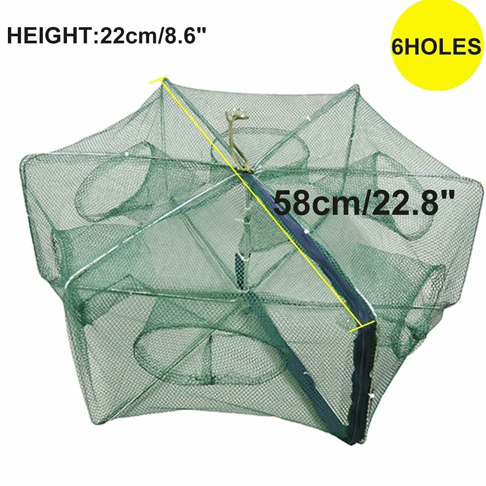 1/2pcs Pesca esca trappola pieghevole granchio gamberi di fiume Pesce Minnow crawdad gamberetti rete Cast portatile