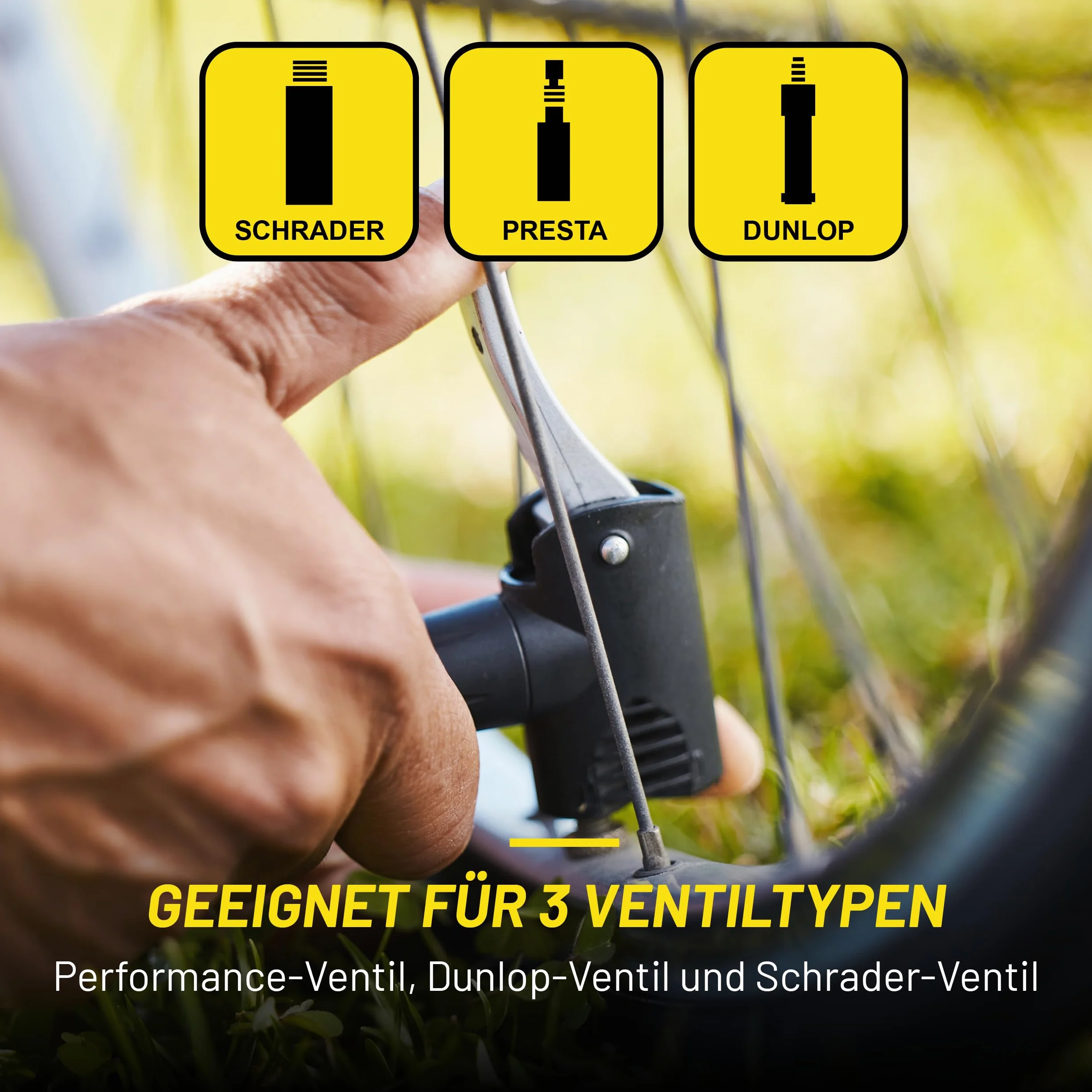 Dunlop Pompe à Vélo Double Valve avec Manomètre 11-12Bar 160-180 PSI Noir