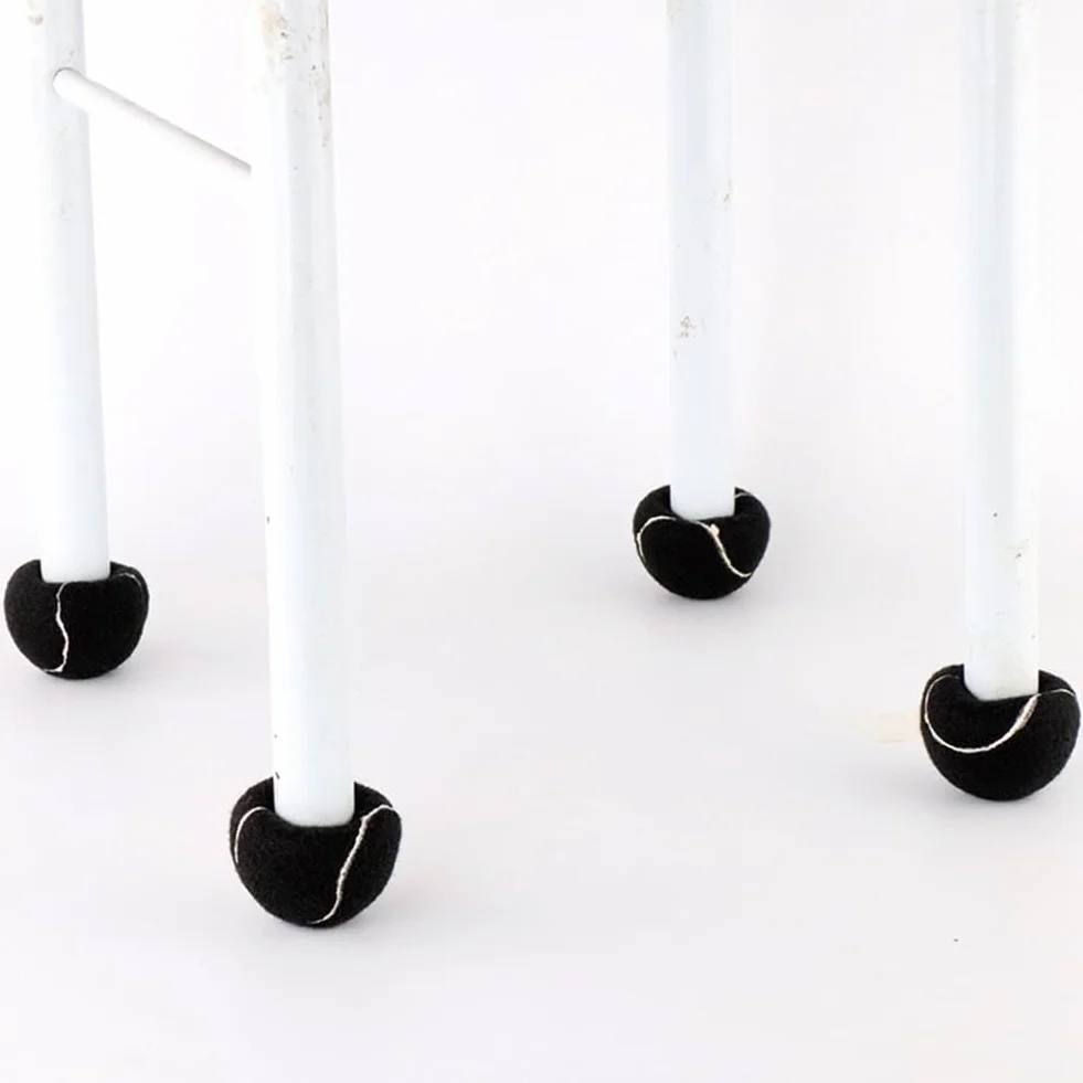 Lot de 8 balles de tennis prédécoupées pour protection du sol - Housse en feutre robuste
