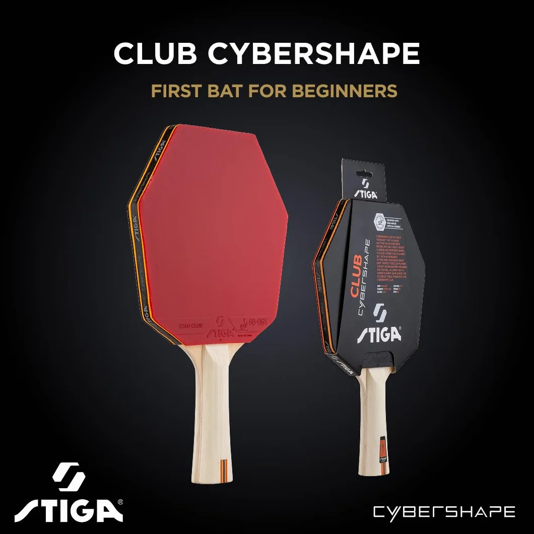 STIGA Club Cybershape Raquette Tennis de Table Bois 5 Plis Star Club Grand Sweet Spot