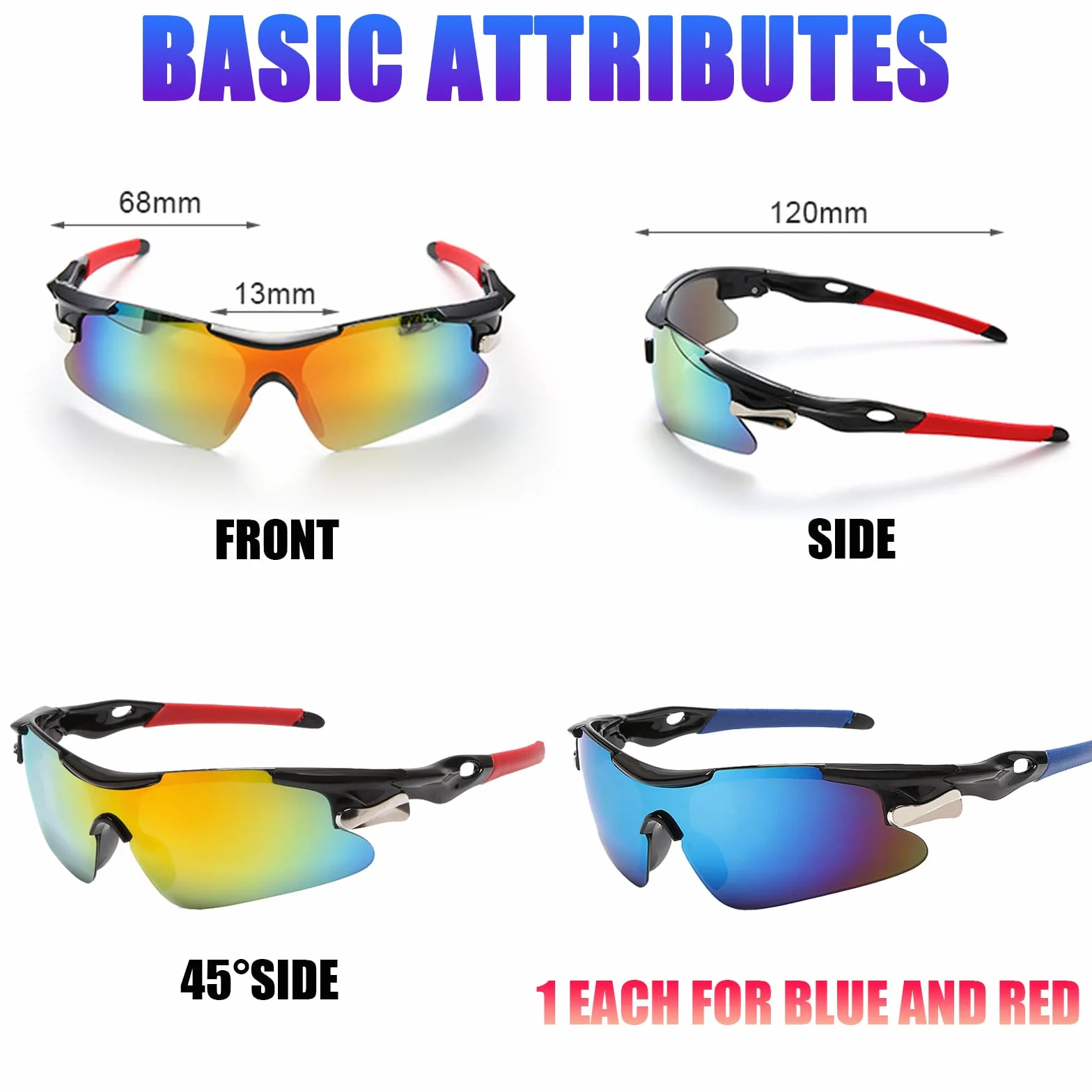 Lunettes de Vélo Solaire Sport UV400 pour Hommes Femmes Cyclisme