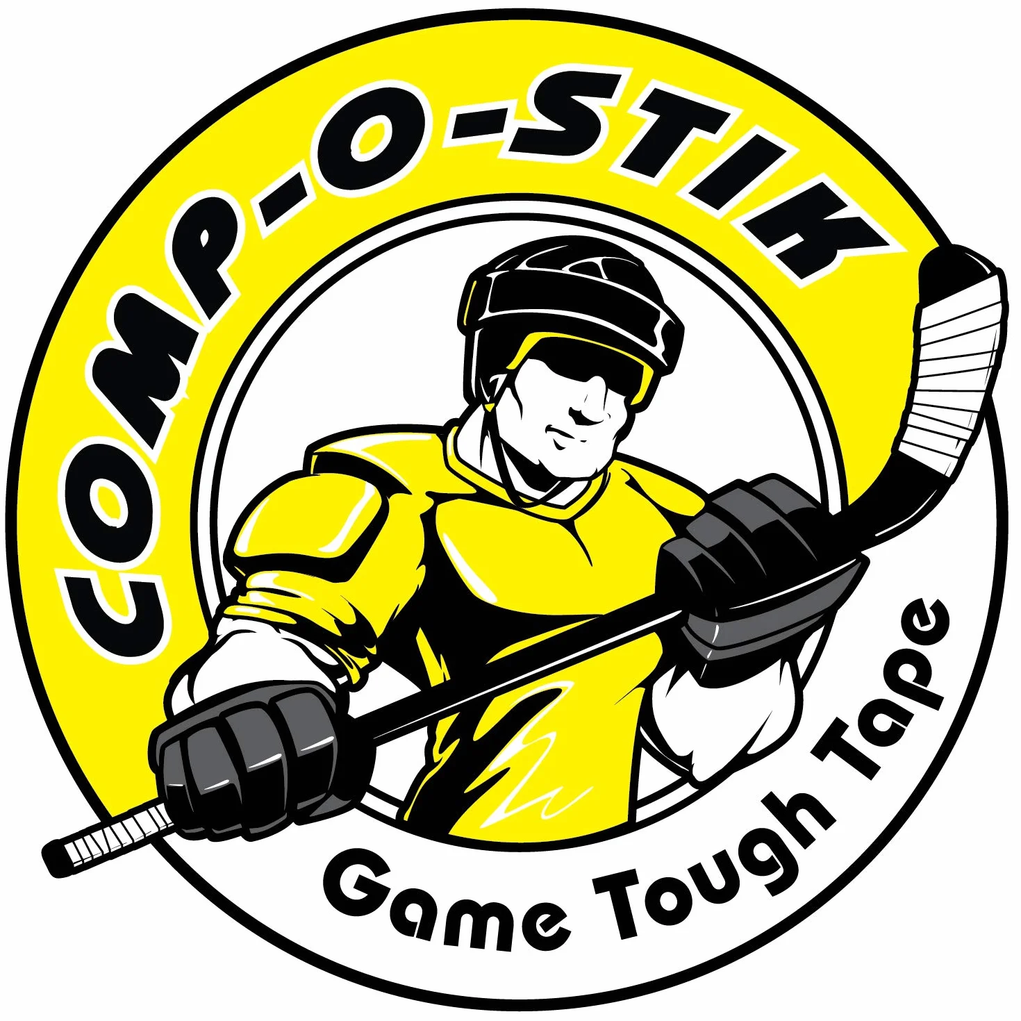 COMP-O-STIK Hockey Tape Black 24MM X 18M 4 Pack Multi-Purpose Strong Durable Cloth Tape for Sticks and Grips