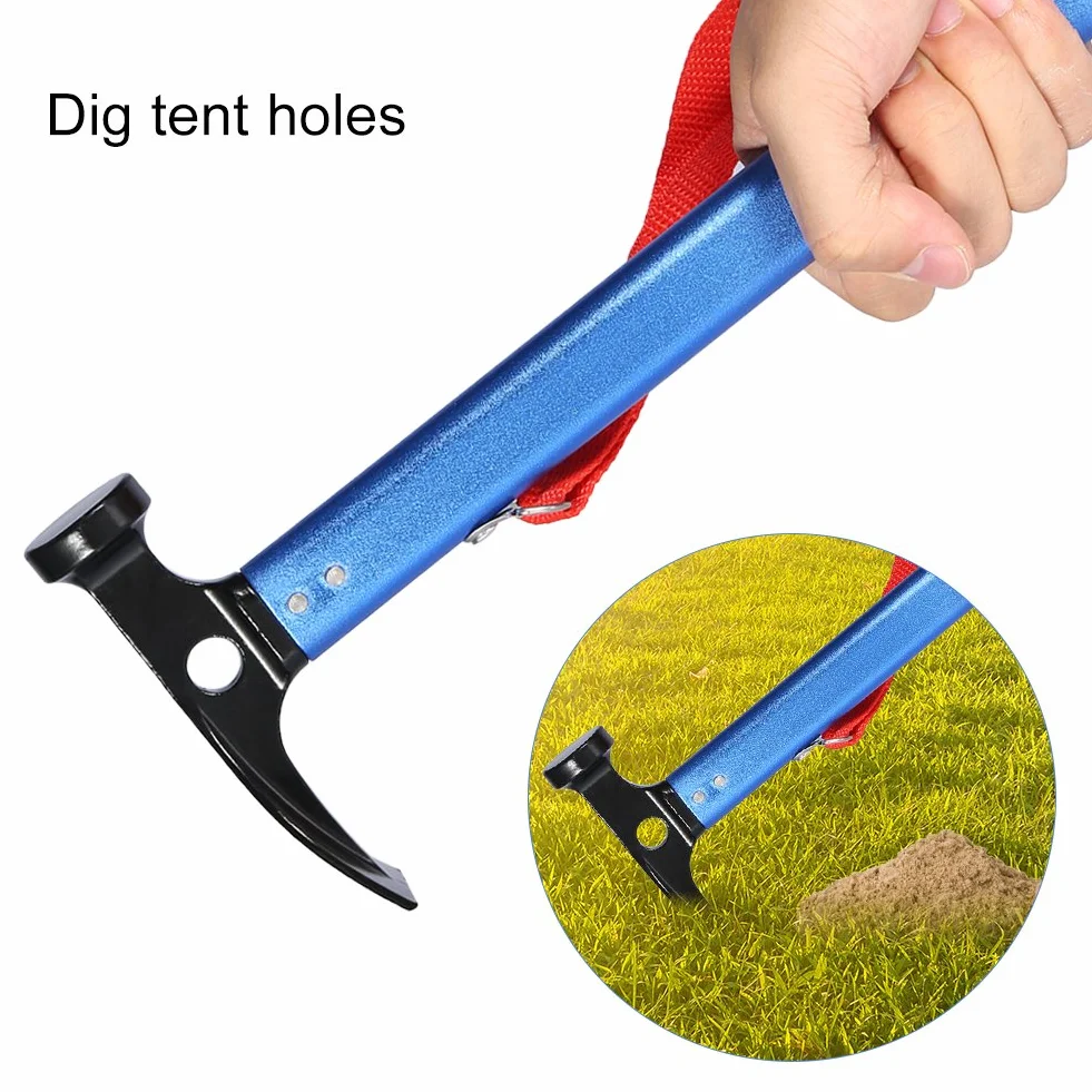 Yosoo Maillet Marteau Extracteur Piquet Tente Camping Randonnée Bleu