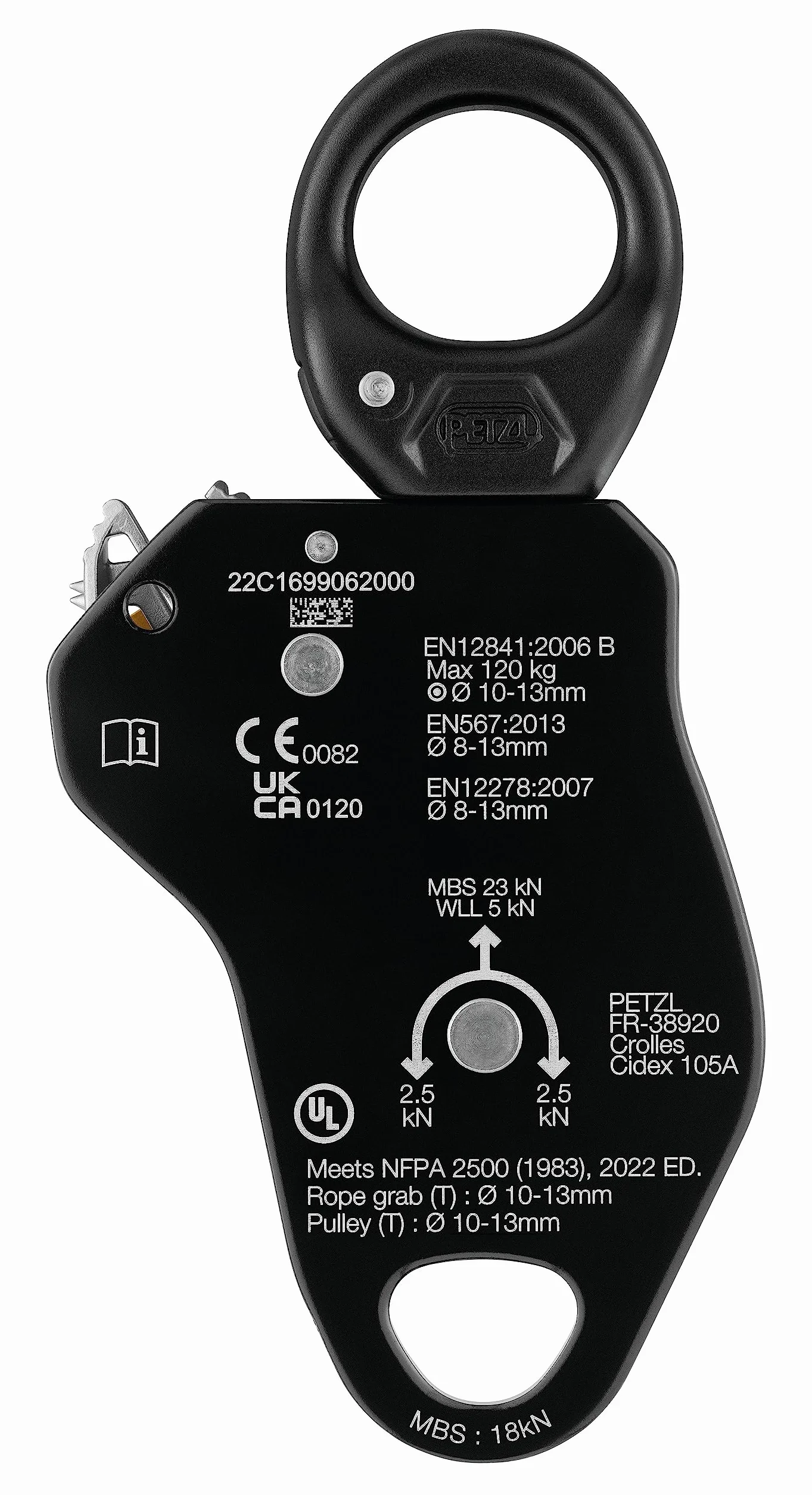 PETZL P054AA00 Pro Traxion Umlenkrolle