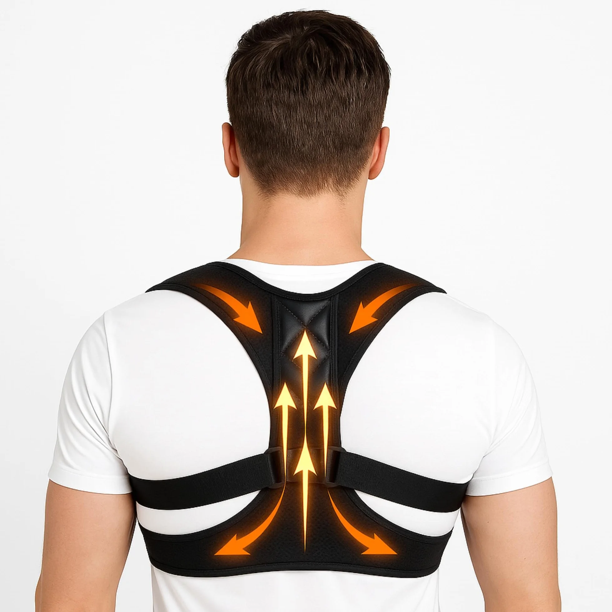 ALIGNO Correcteur de Posture Universel Homme Femme | Redresseur de Dos Réglable | Ceinture Lombaire Soutien Dorsal | Gilet de Dos avec Bretelles pour Alignement et Confort pour Améliorer la Posture